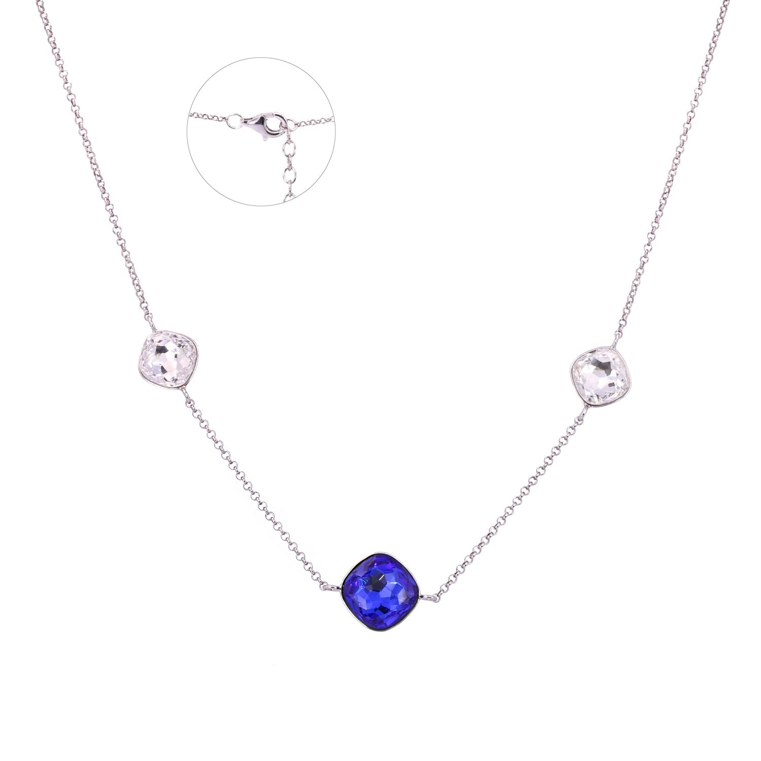 Silver necklace with Swarovski crystals