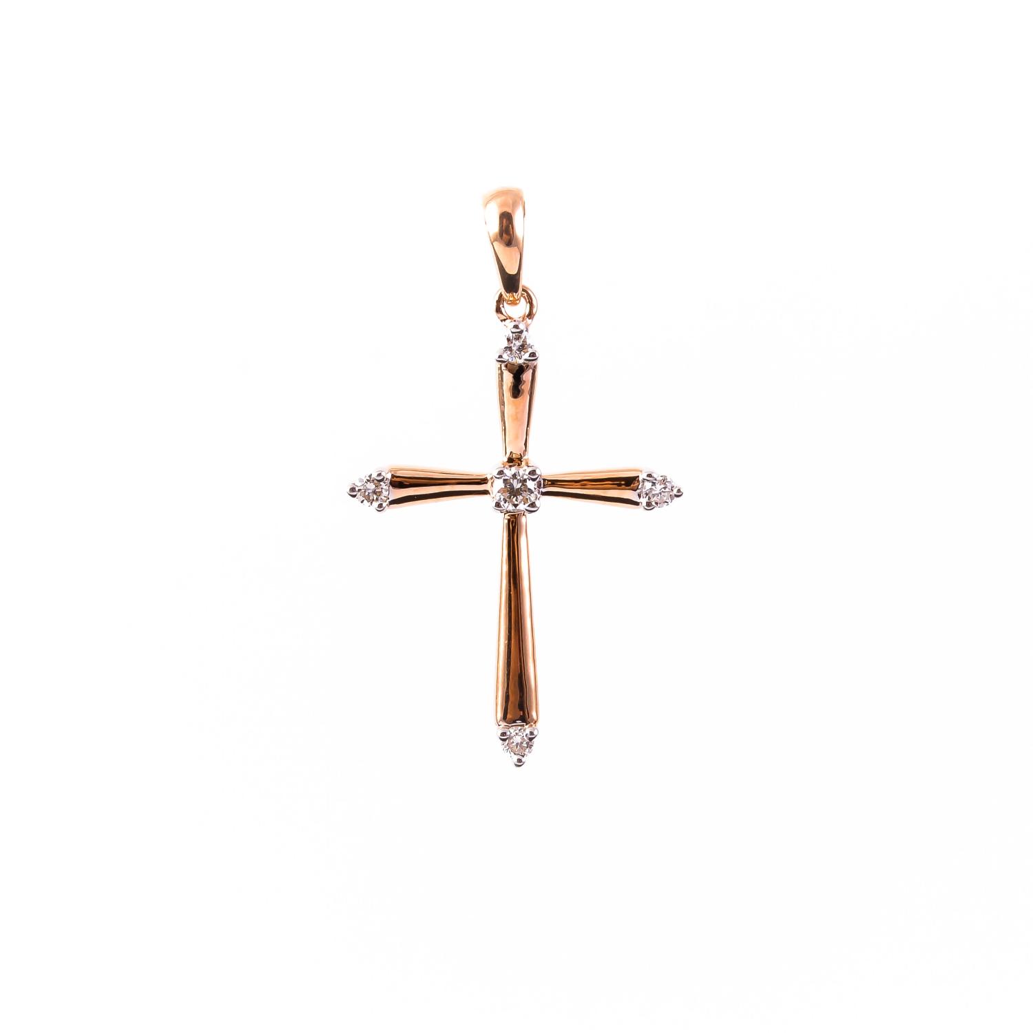Золотой крестик с бриллиантами