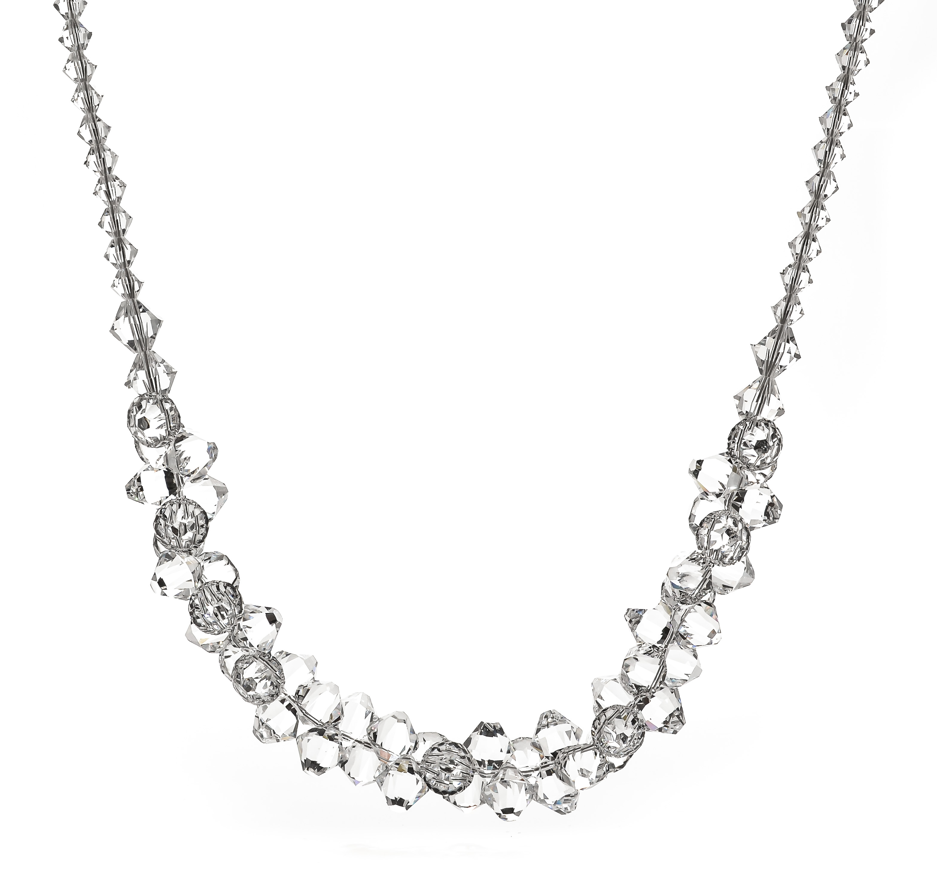 Silver necklace with Swarovski crystals