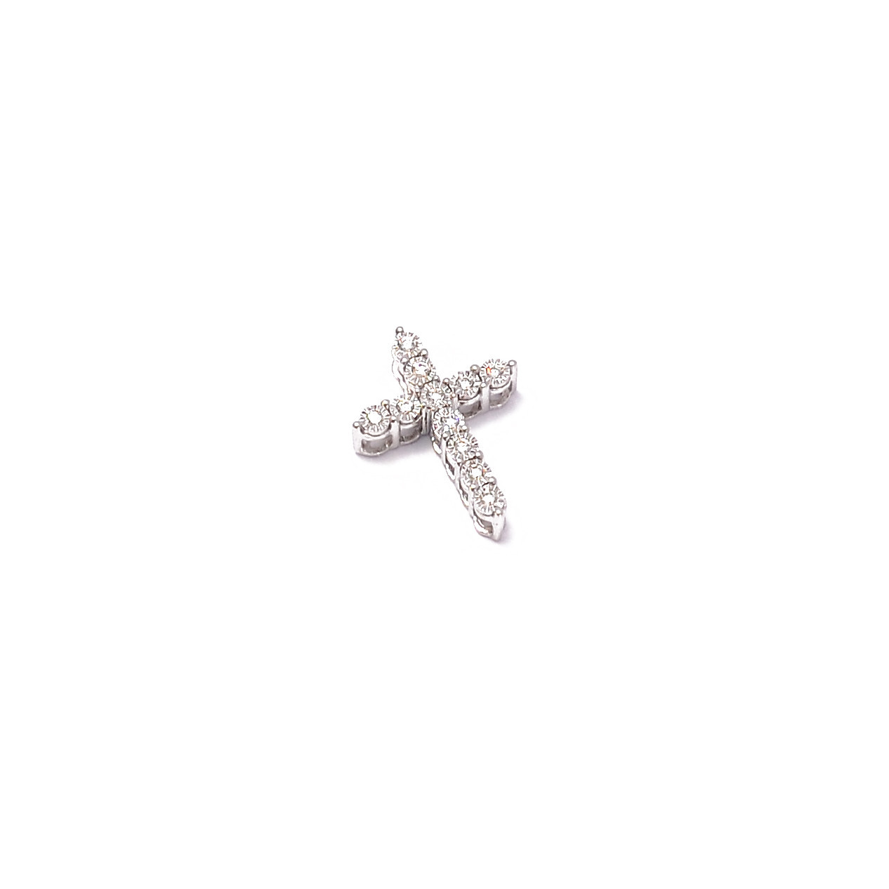 White gold diamond cross pendant