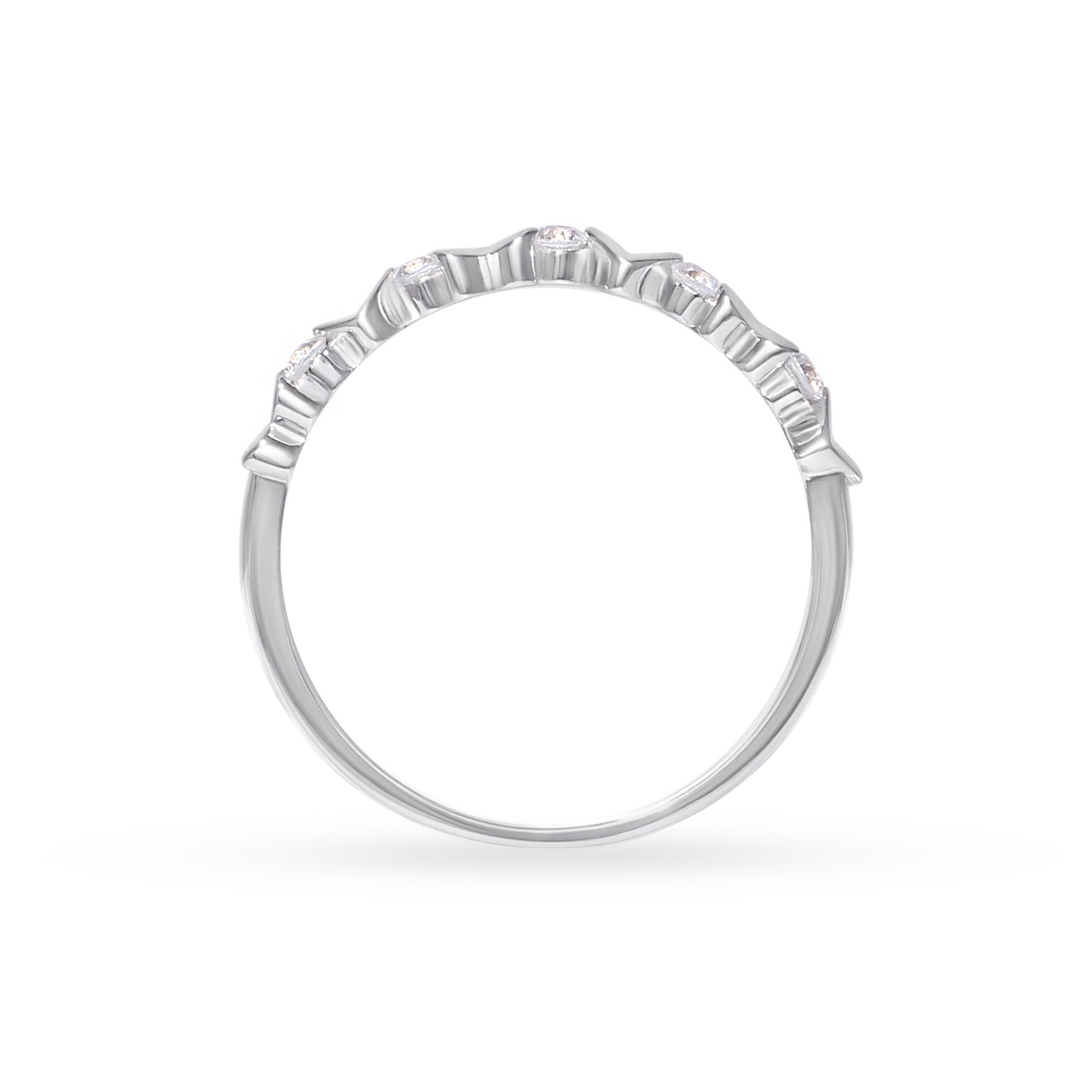 Silver ring with heart symbols