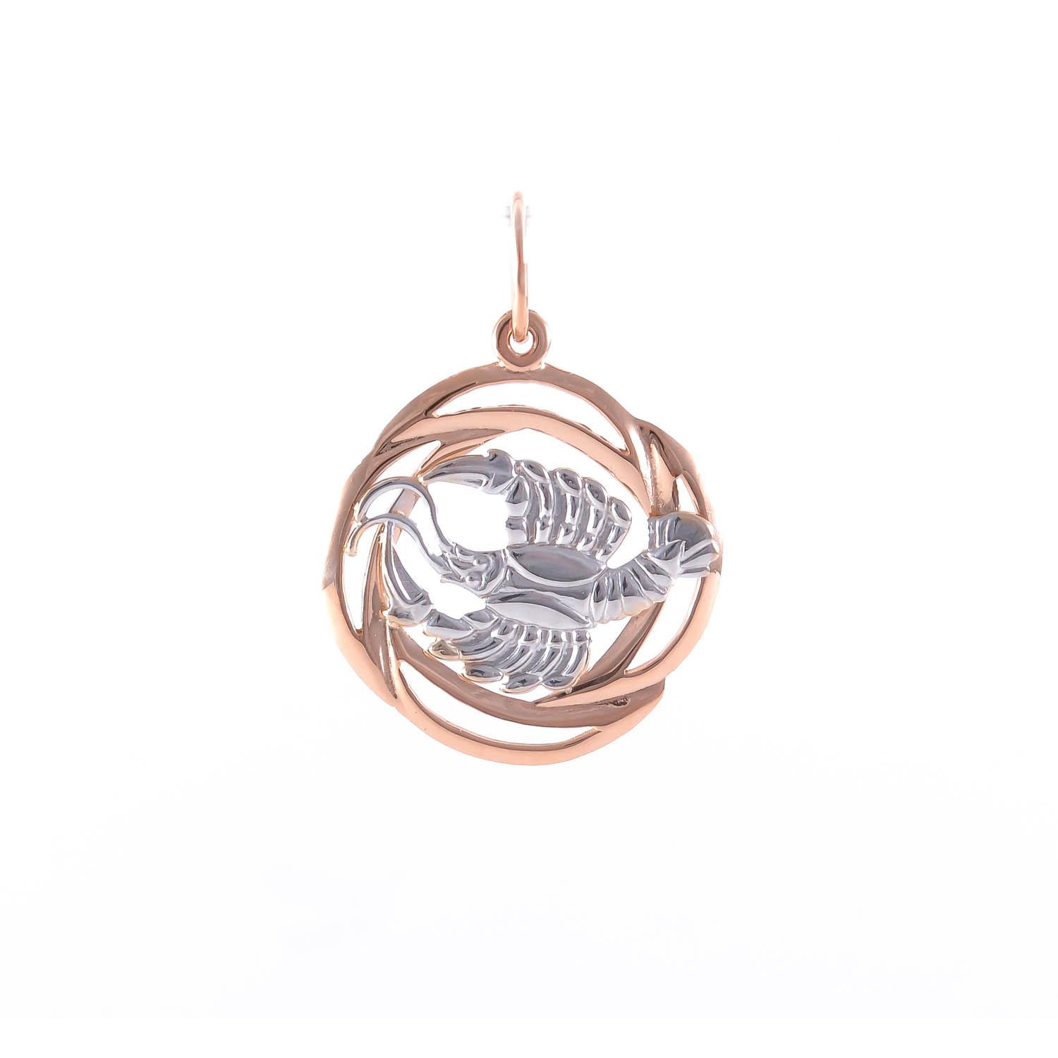 Золотой кулон со знаком зодиака "Скорпион"