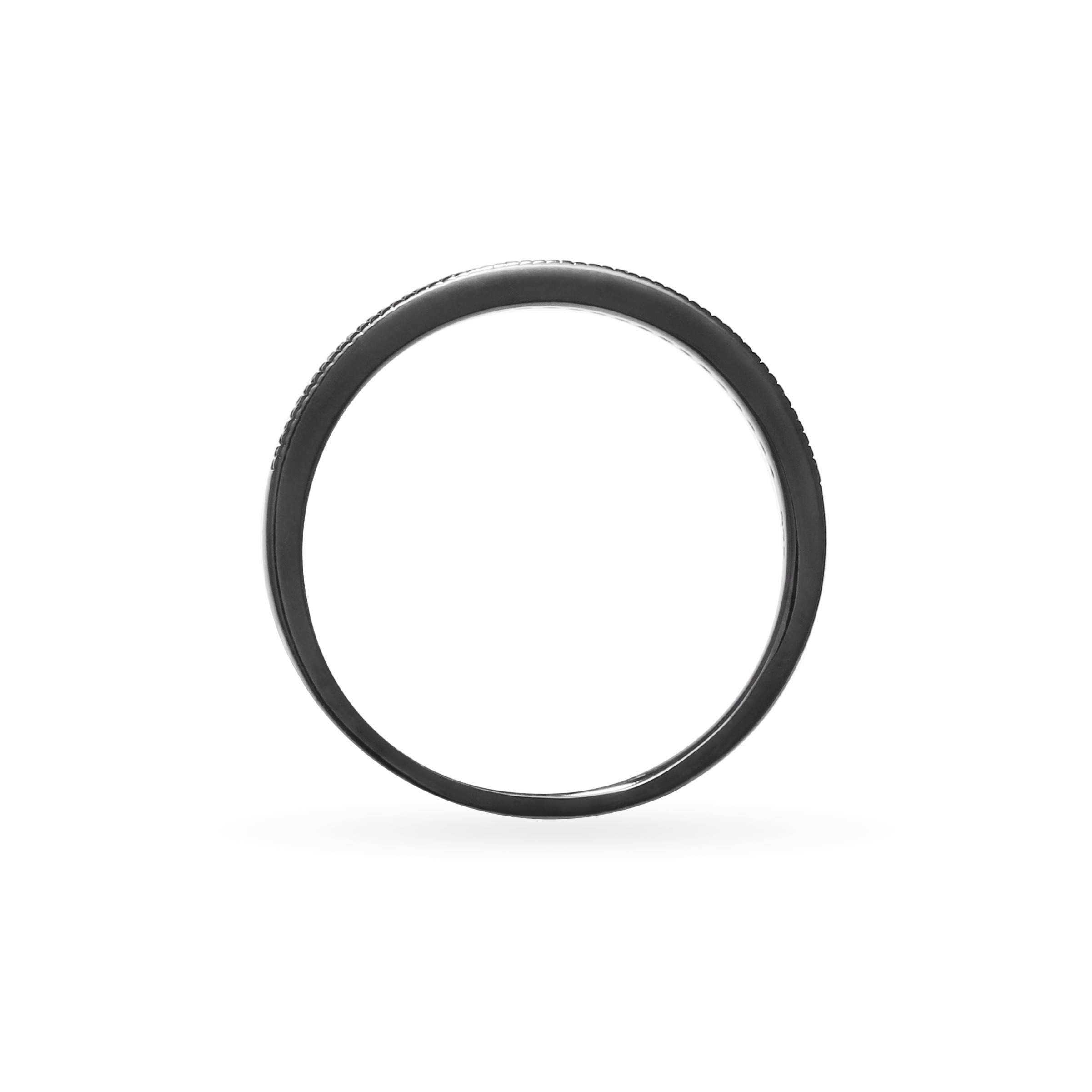 Silver ring with black spinel
