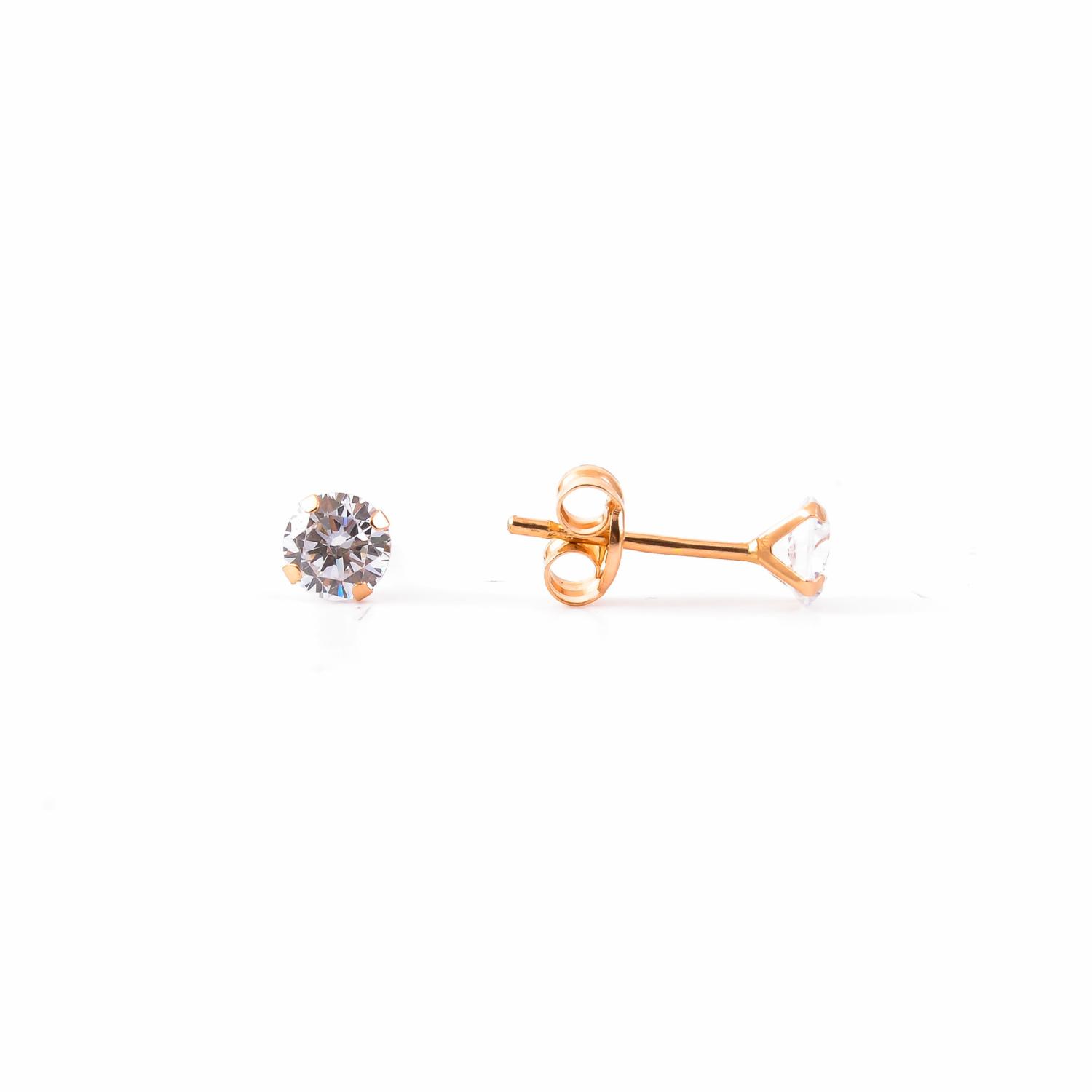 Gold earrings with cubic zirconia
