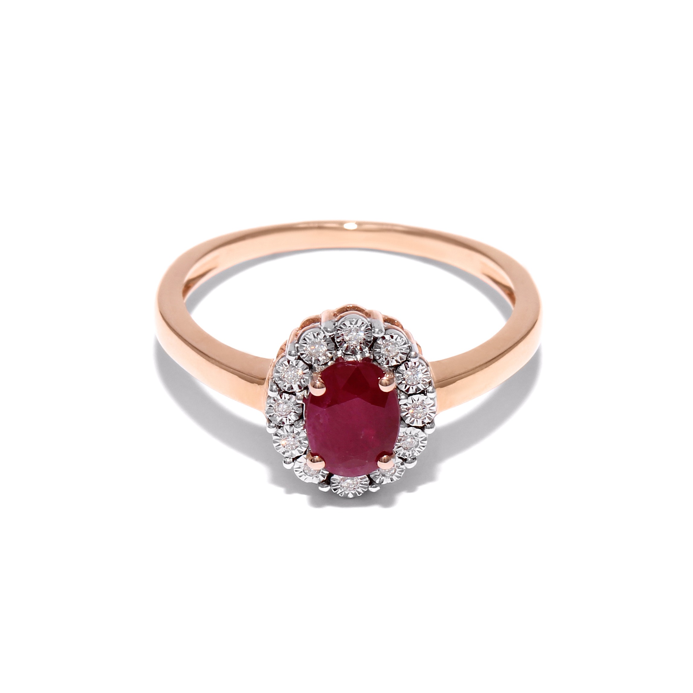 Ruby gold ring with diamonds