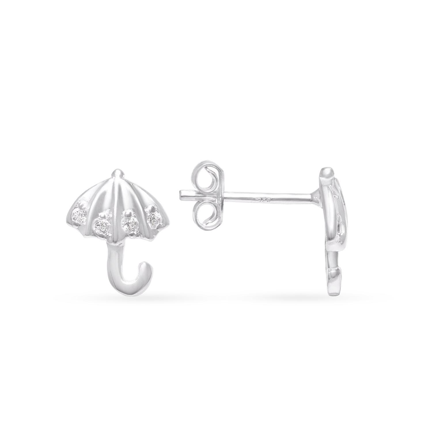 Silver umbrella earrings