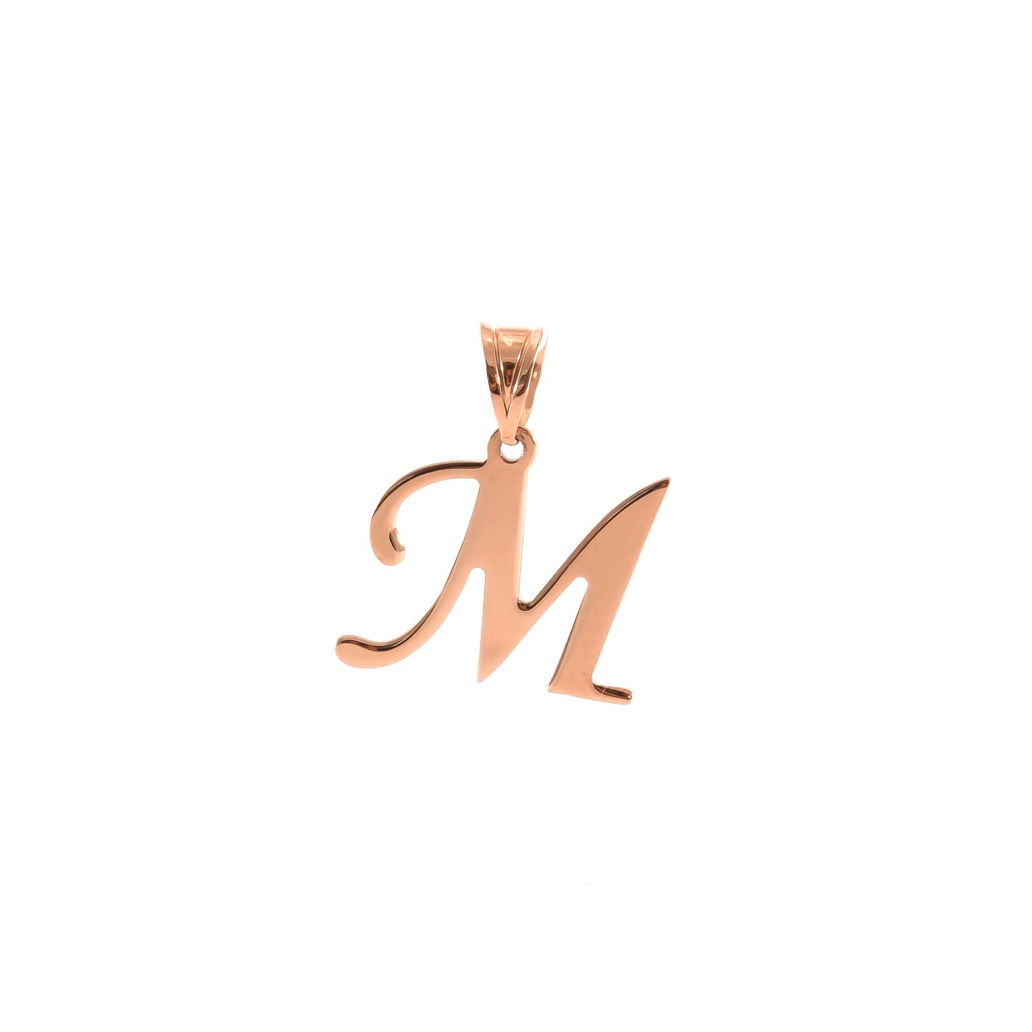 Золотой кулон буква "M"