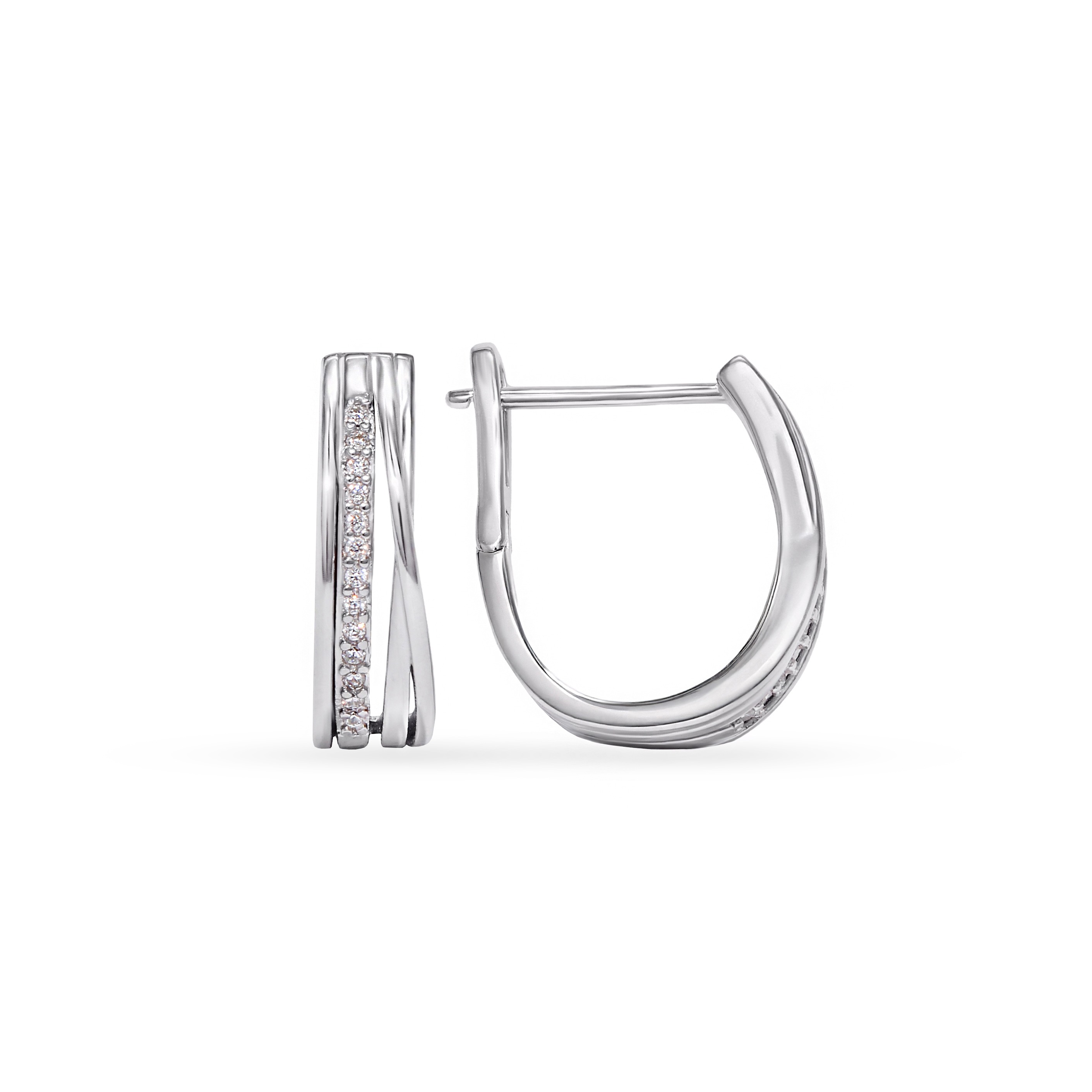 Silver hinged back earrings