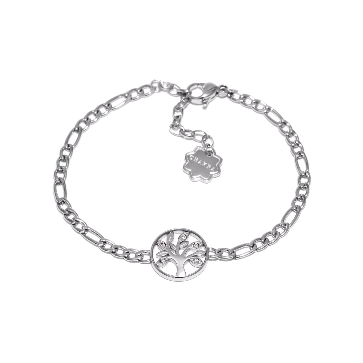 Stainless steel bracelet with a tree of life symbol