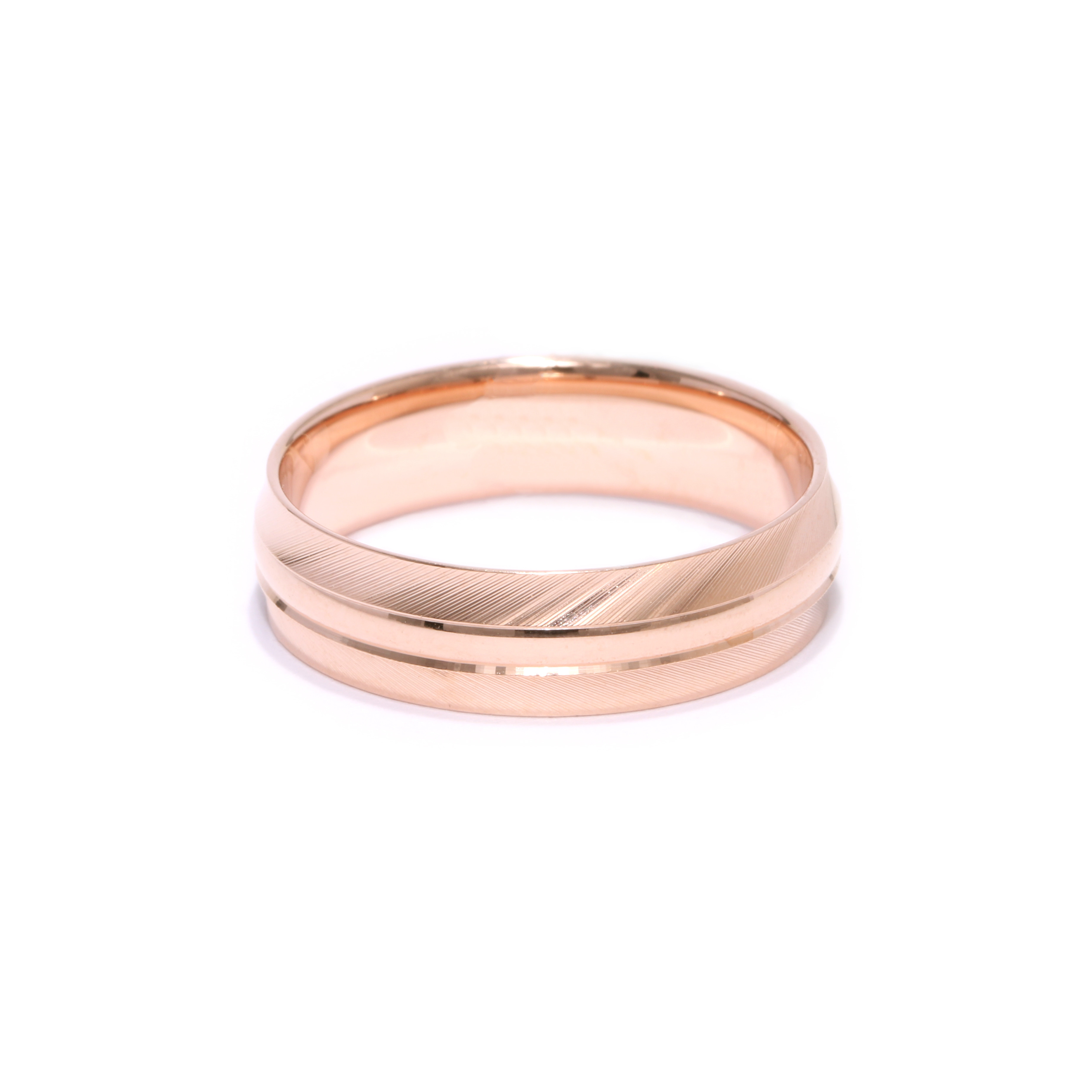 Red gold wedding ring "Comfort fit"