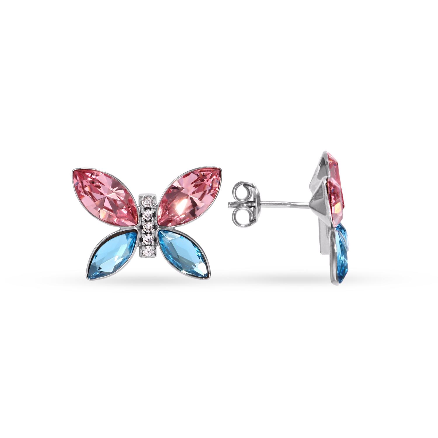 Silver earrings with Swarovski crystals