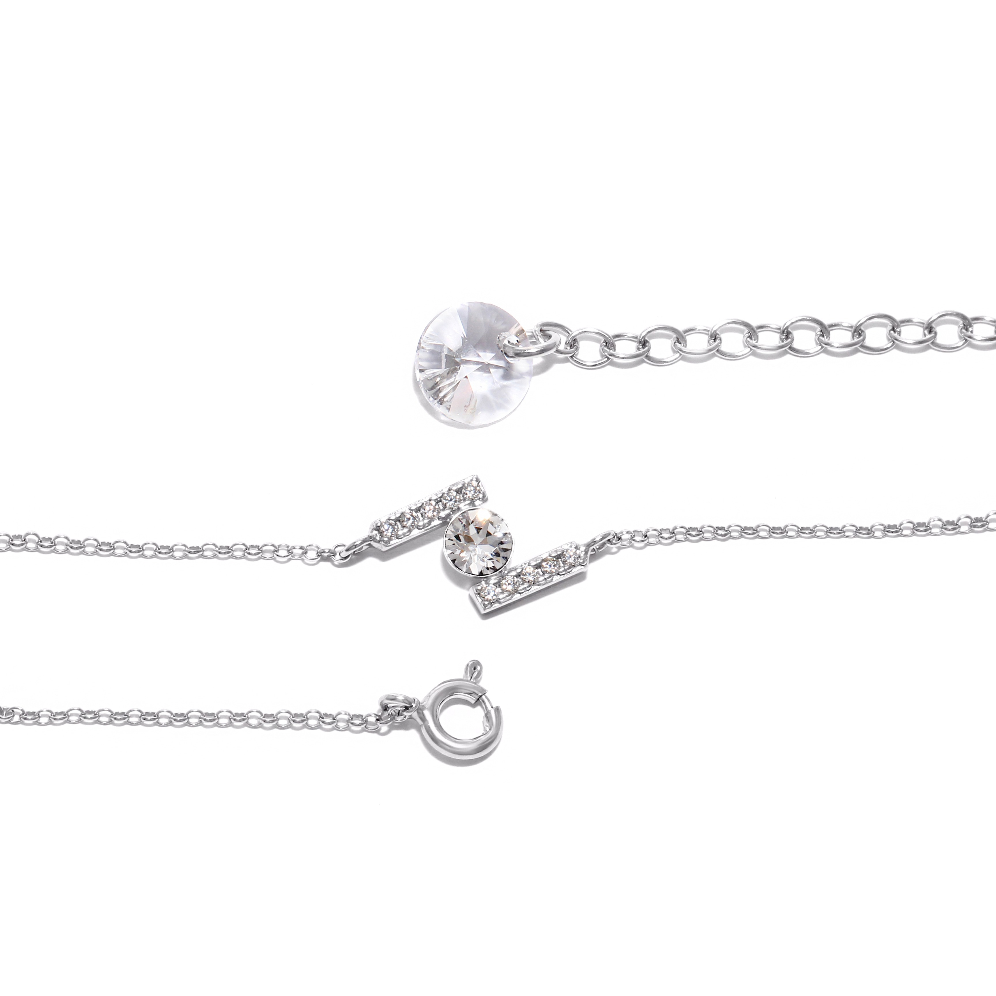 Silver bracelet with Swarovski crystals