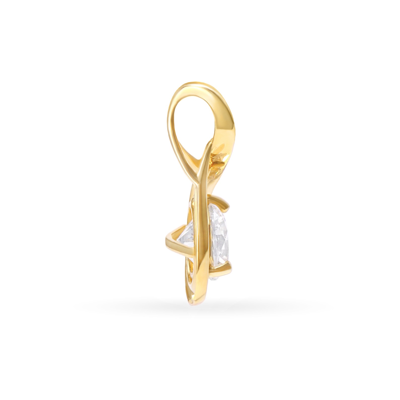 Yellow gold pendant with cubic zirconia