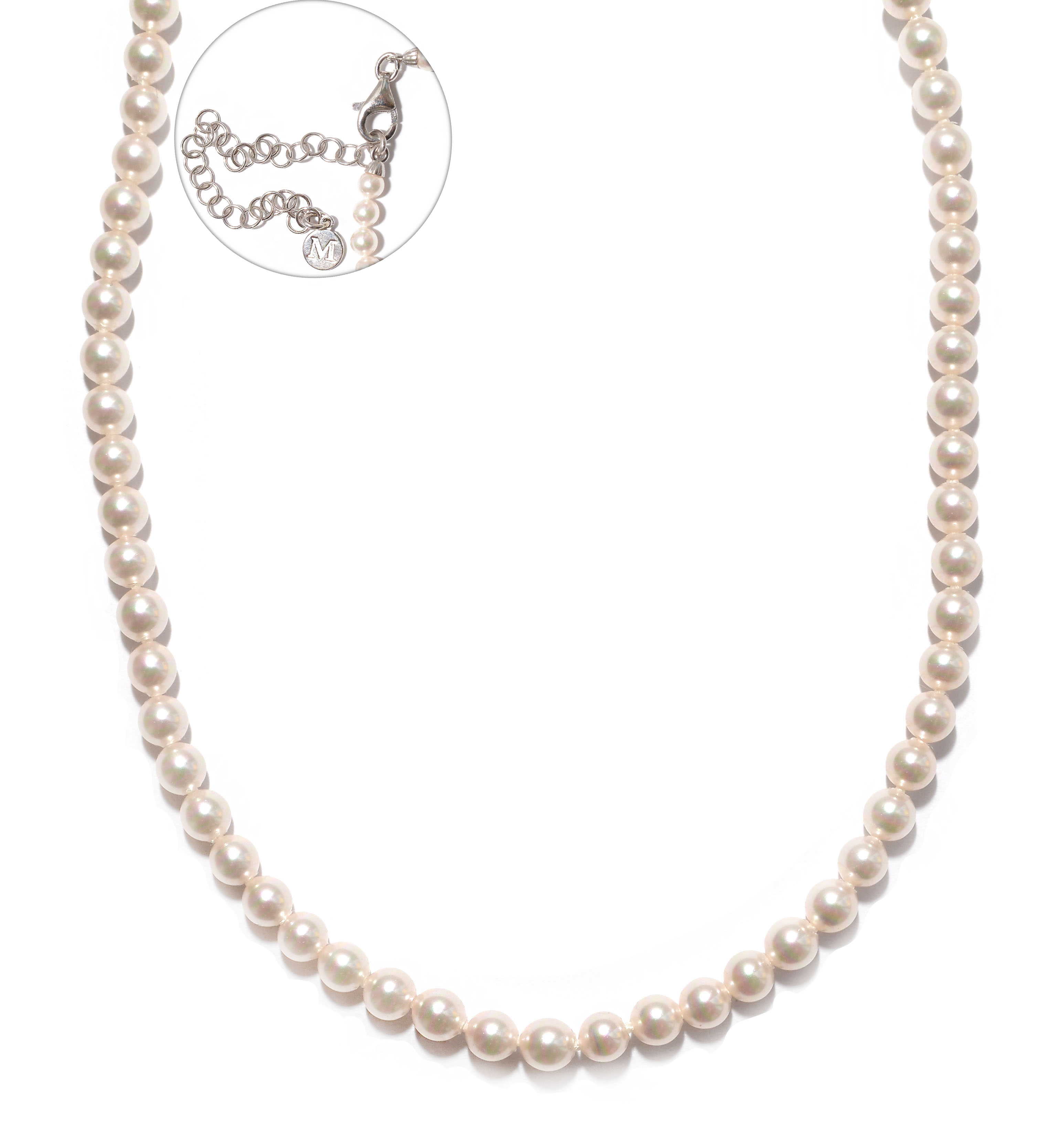Silver pearl necklace ''Majorica''