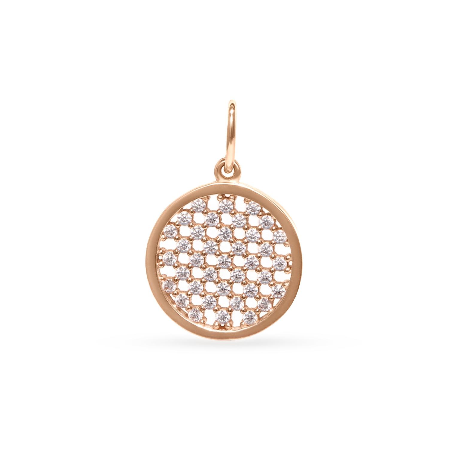 Gold pendant with cubic zirconia