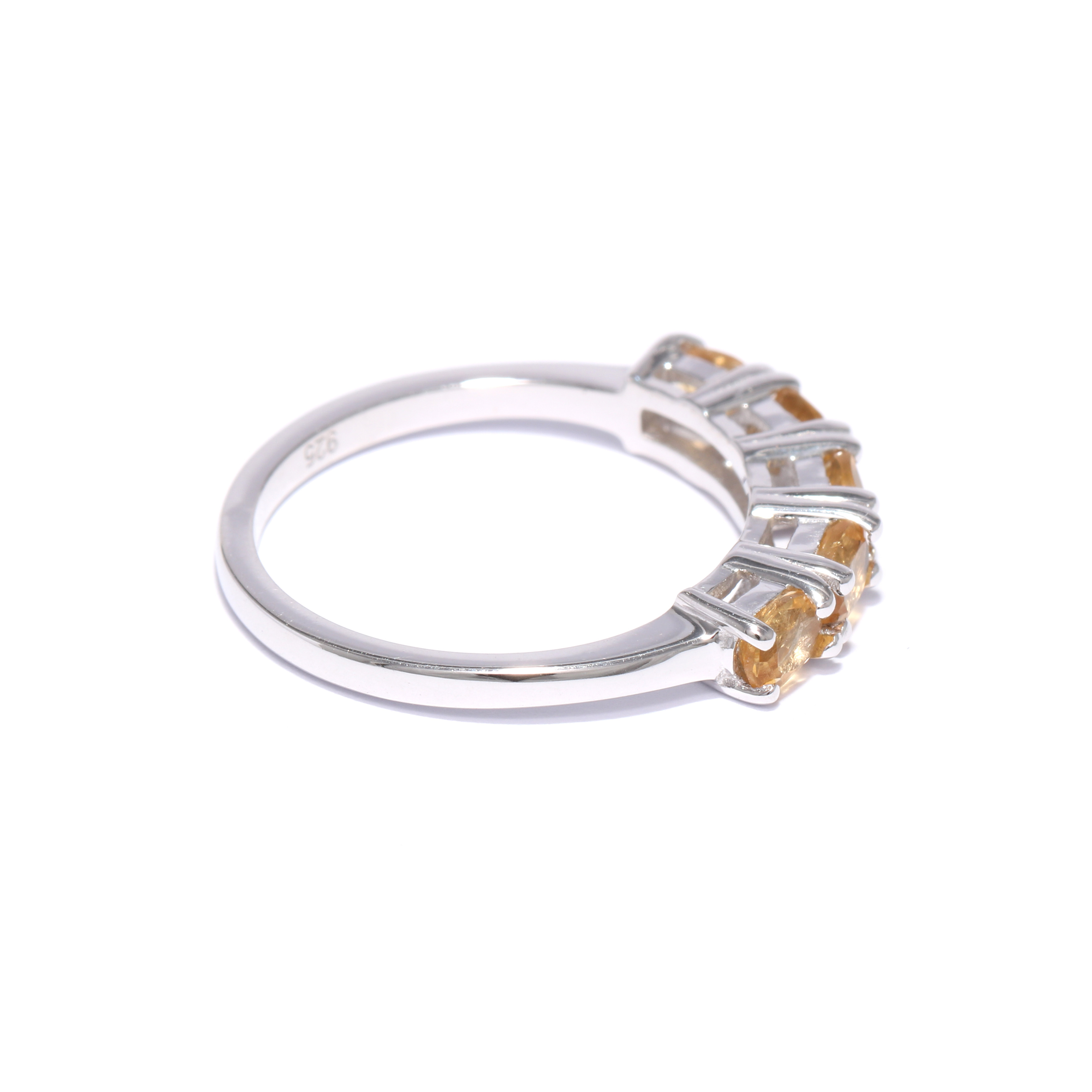 Silver ring with citrine