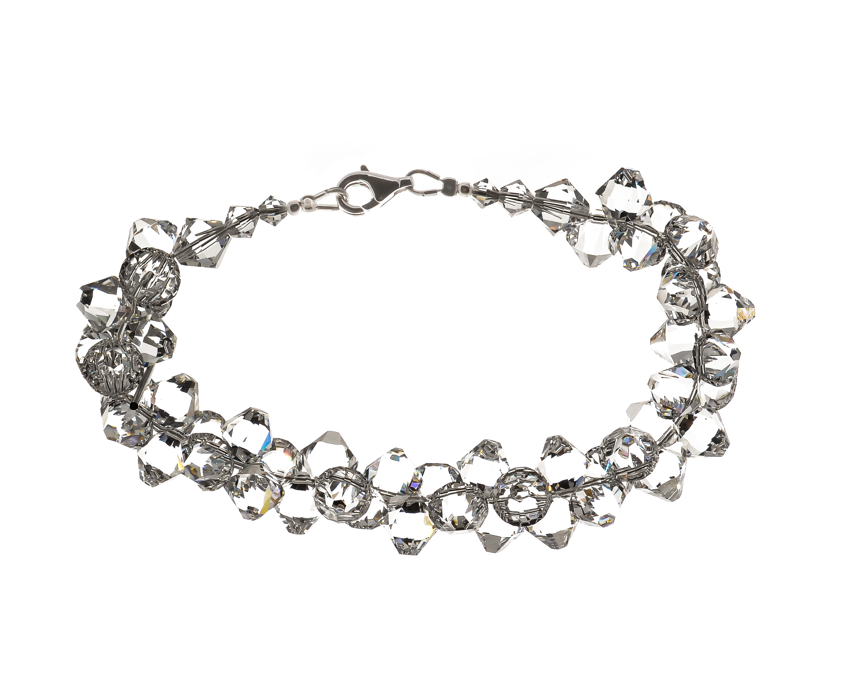 Silver bracelet with Swarovski crystals