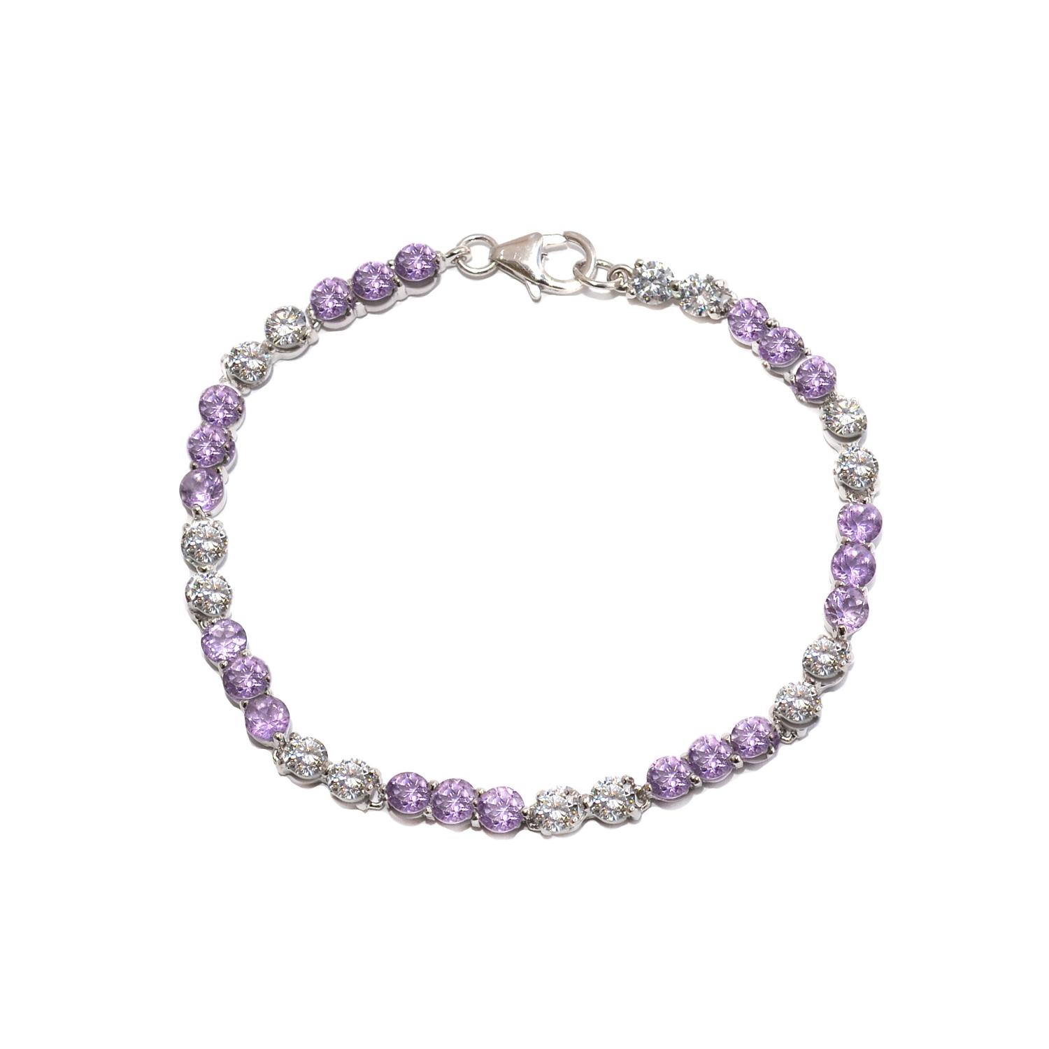 Silver bracelet with amethyst