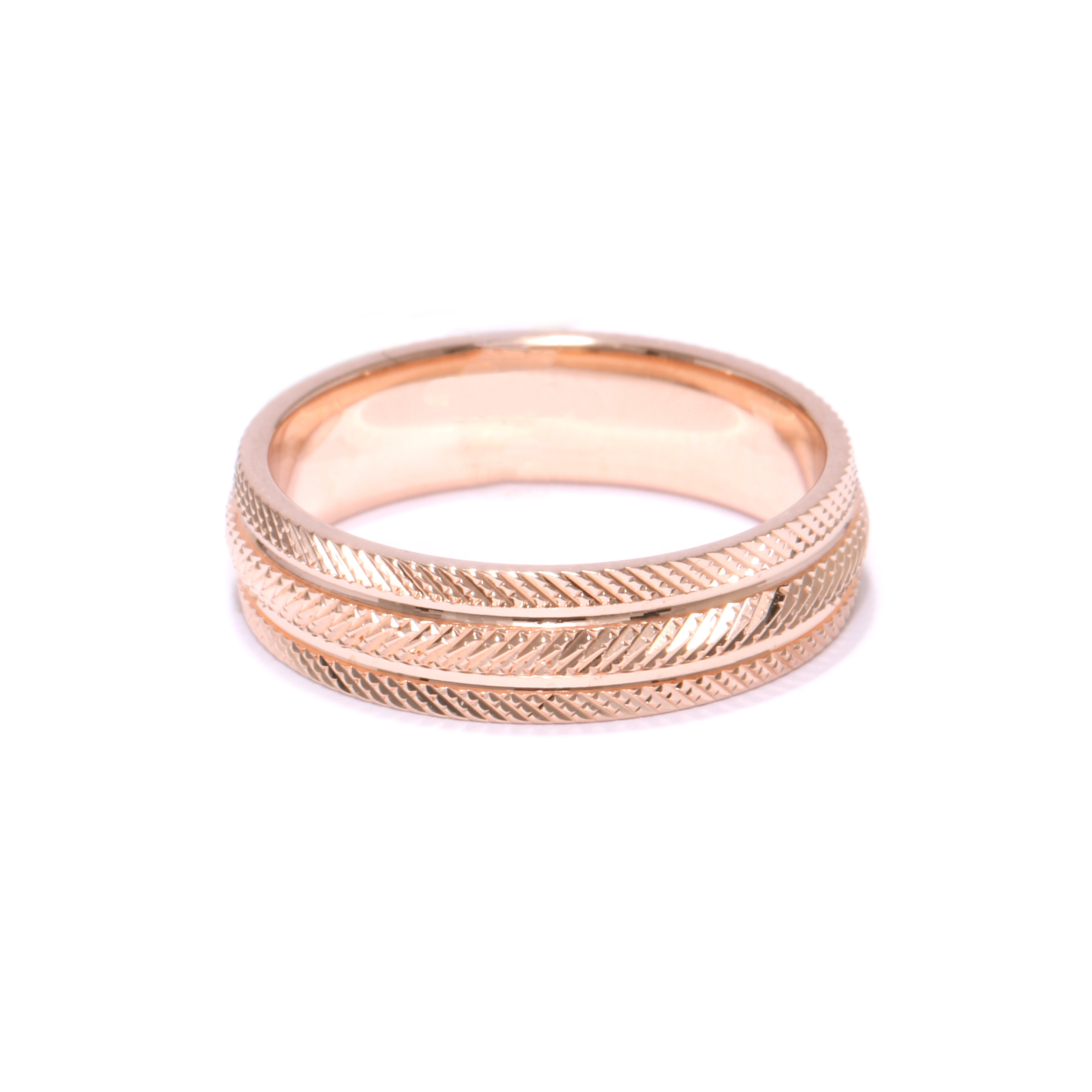 Red gold wedding ring "Comfort fit"