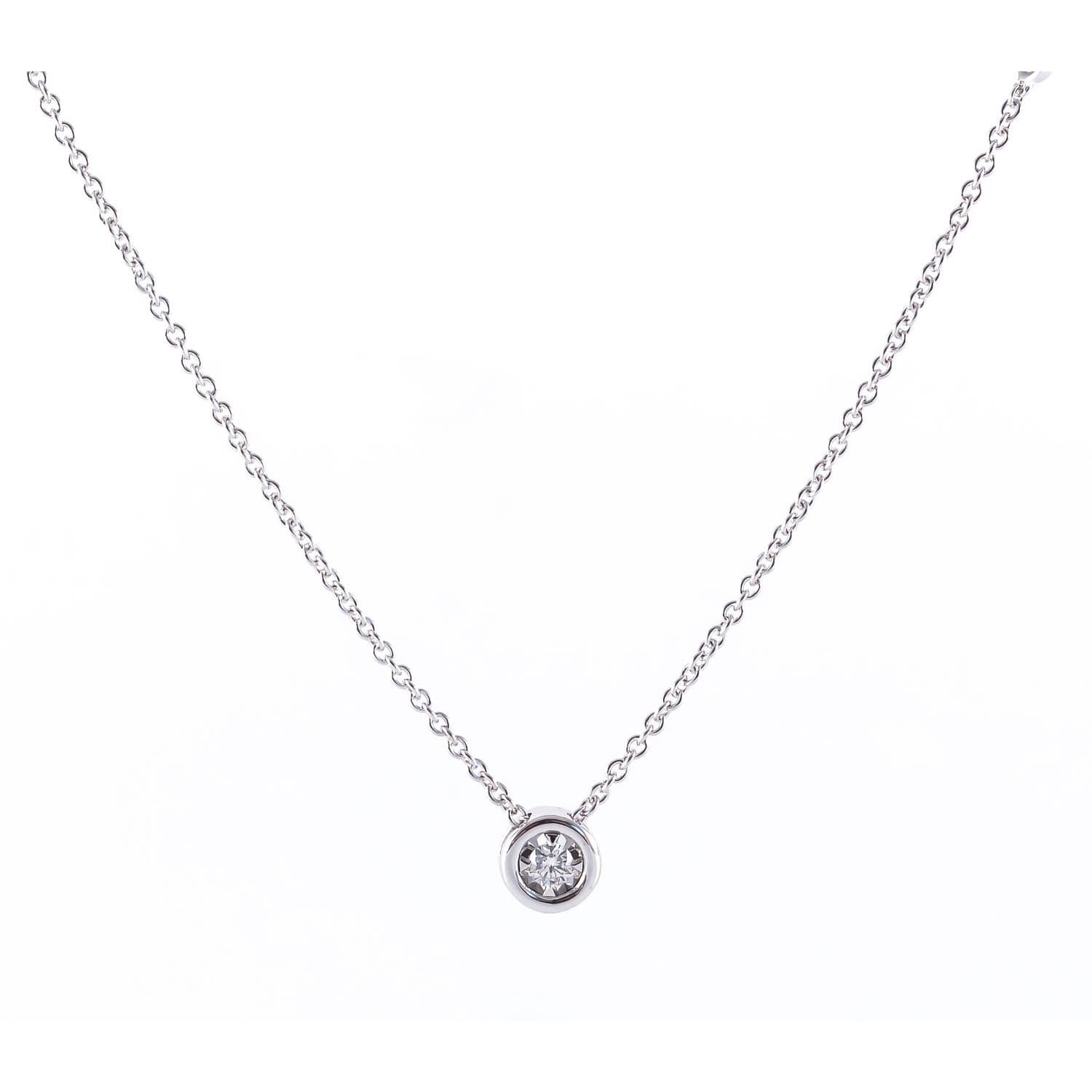 Украшение на шею в белом золоте с бриллиантом