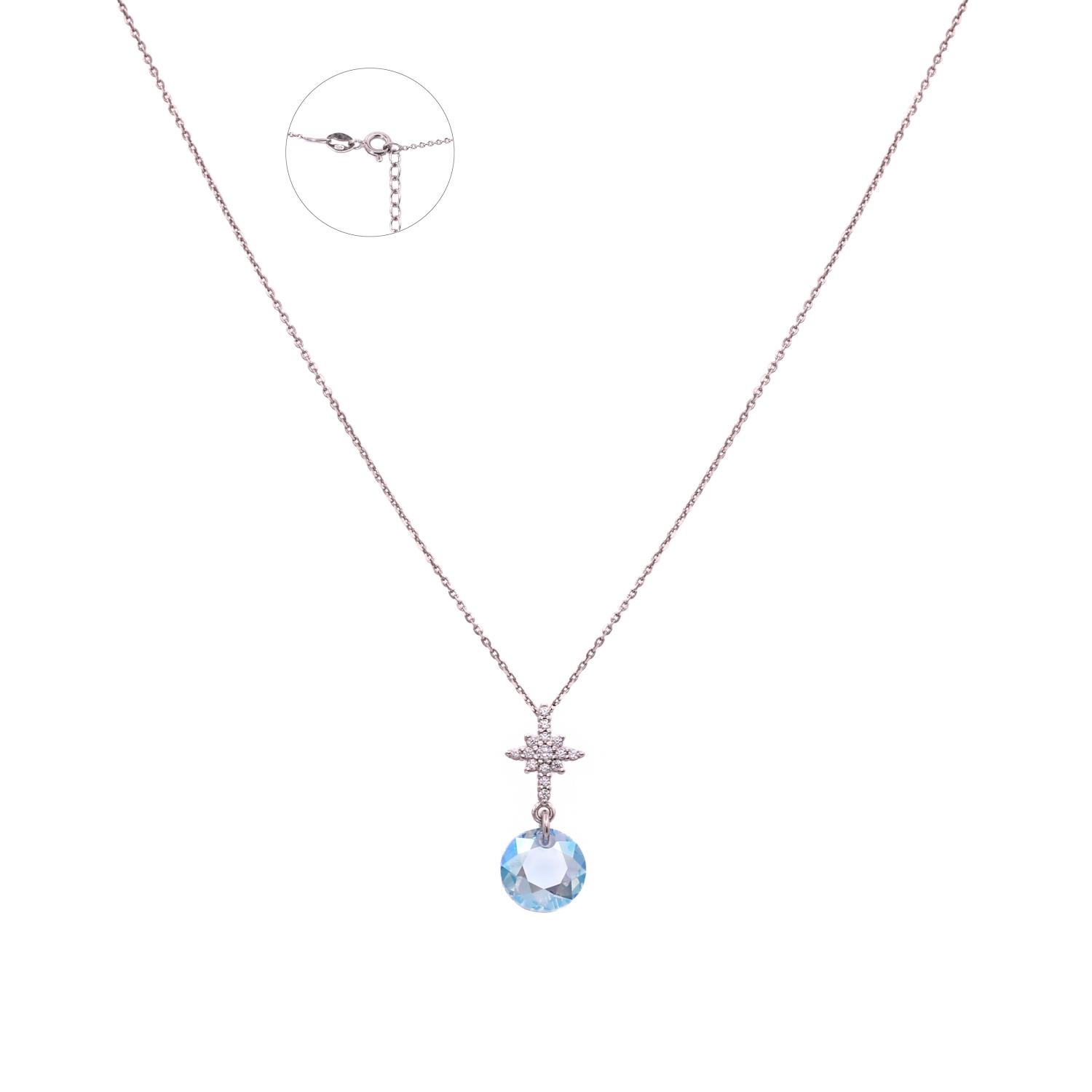 Silver necklace with Swarovski crystal