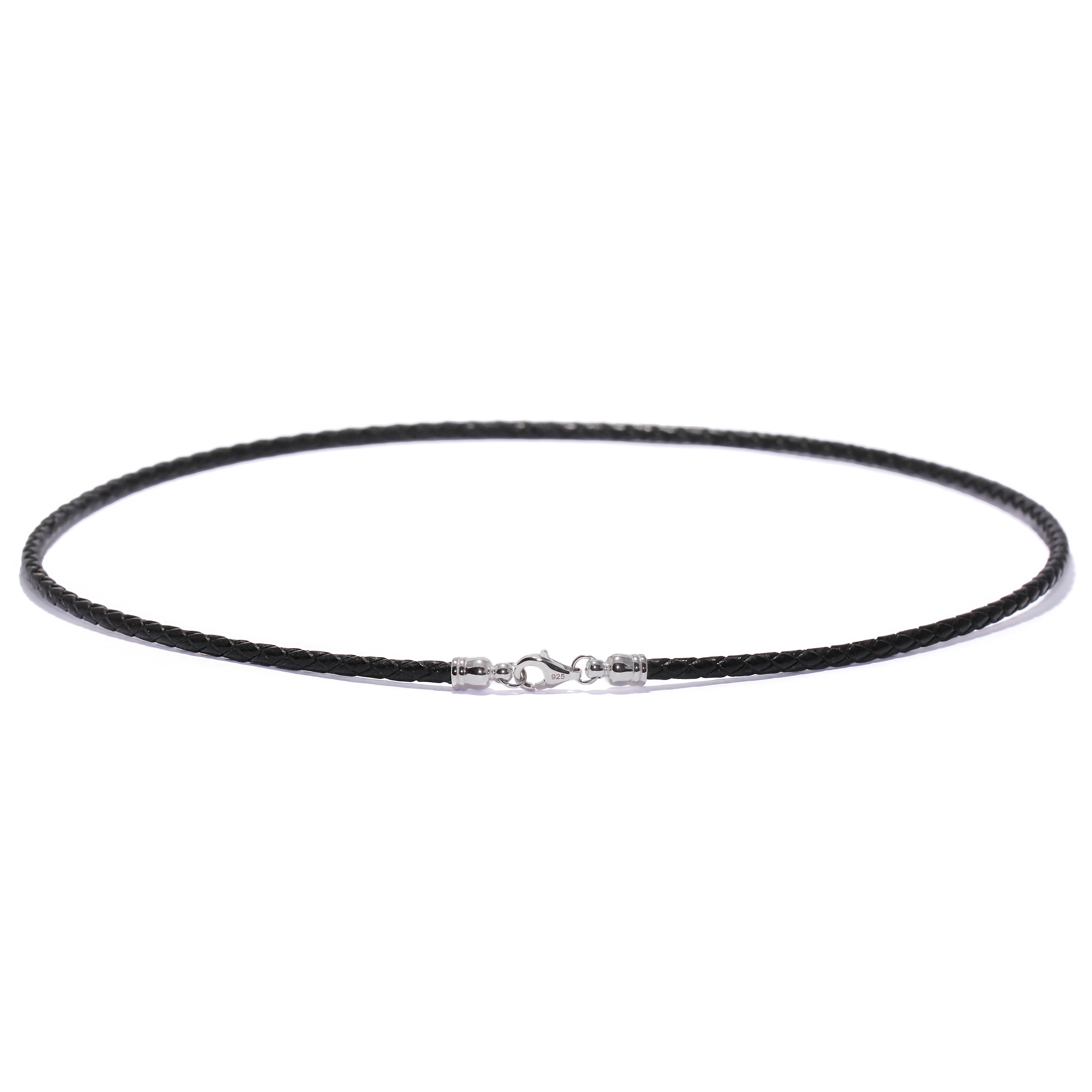 Faux leather cord with a silver clasp