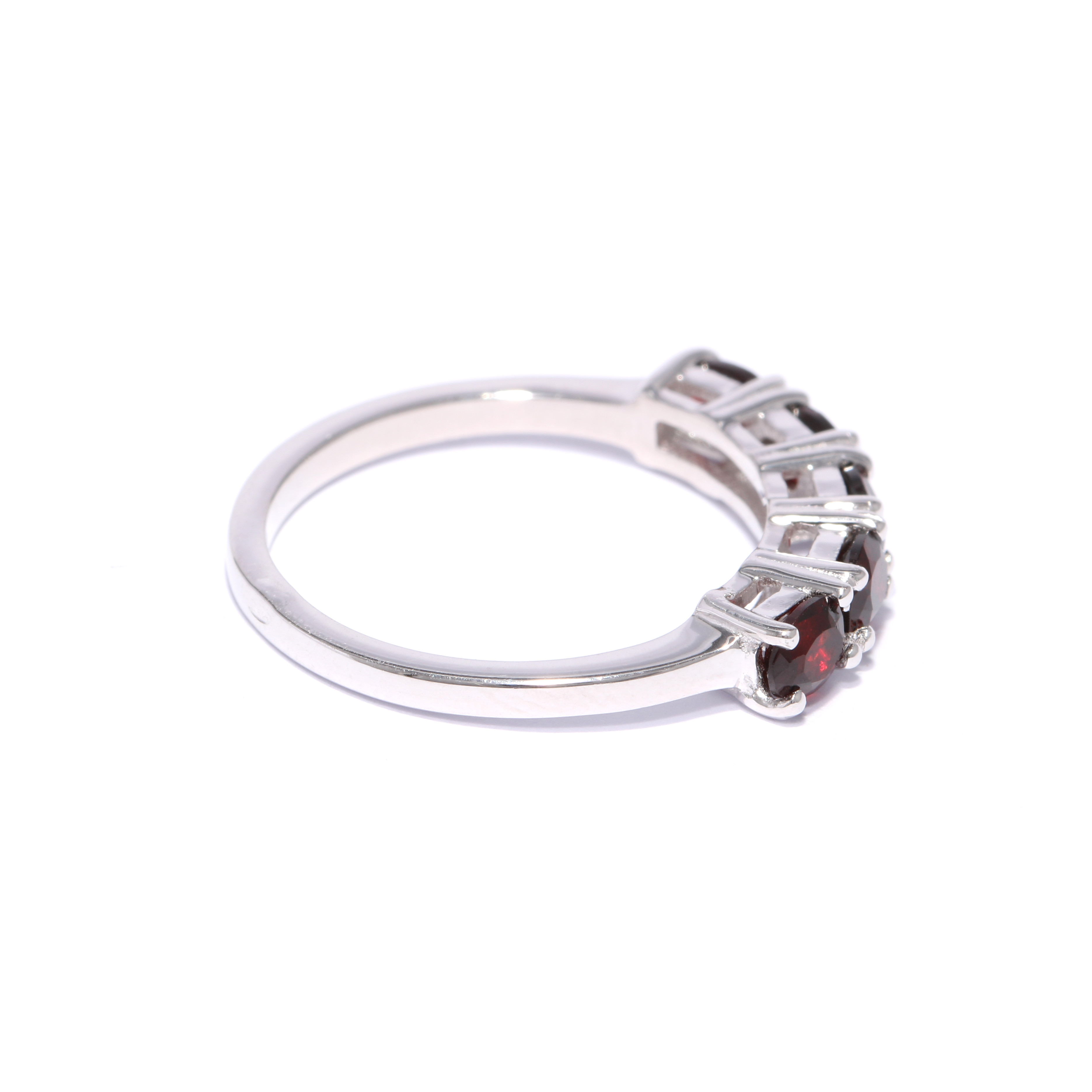 Silver ring with garnet