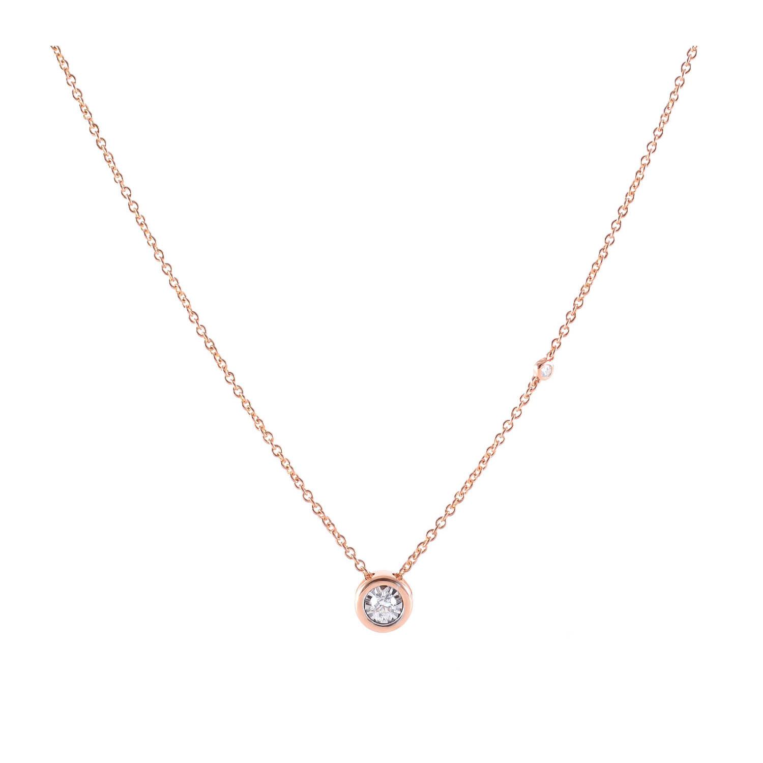 Red gold diamond necklace