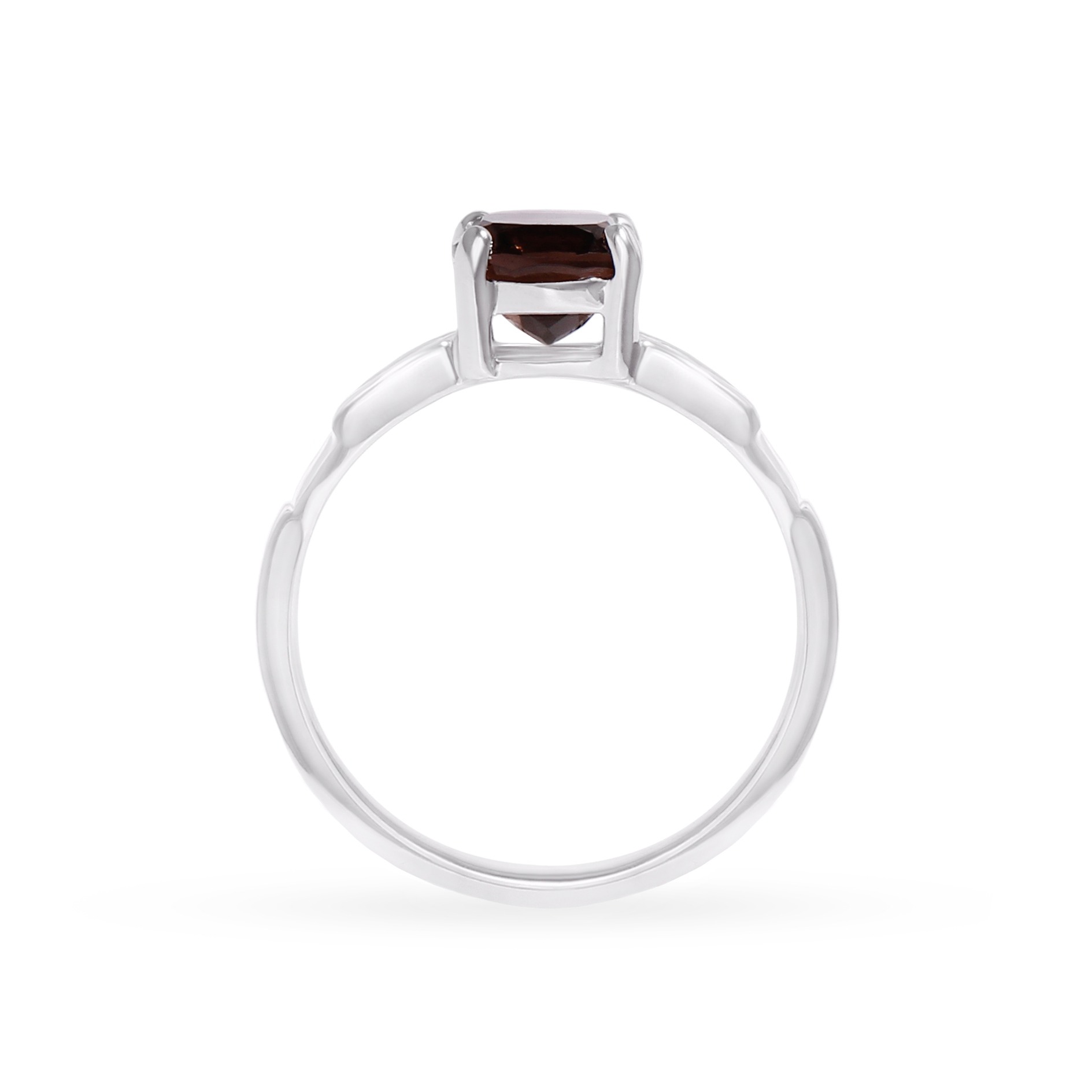 Silver ring with smoky quartz