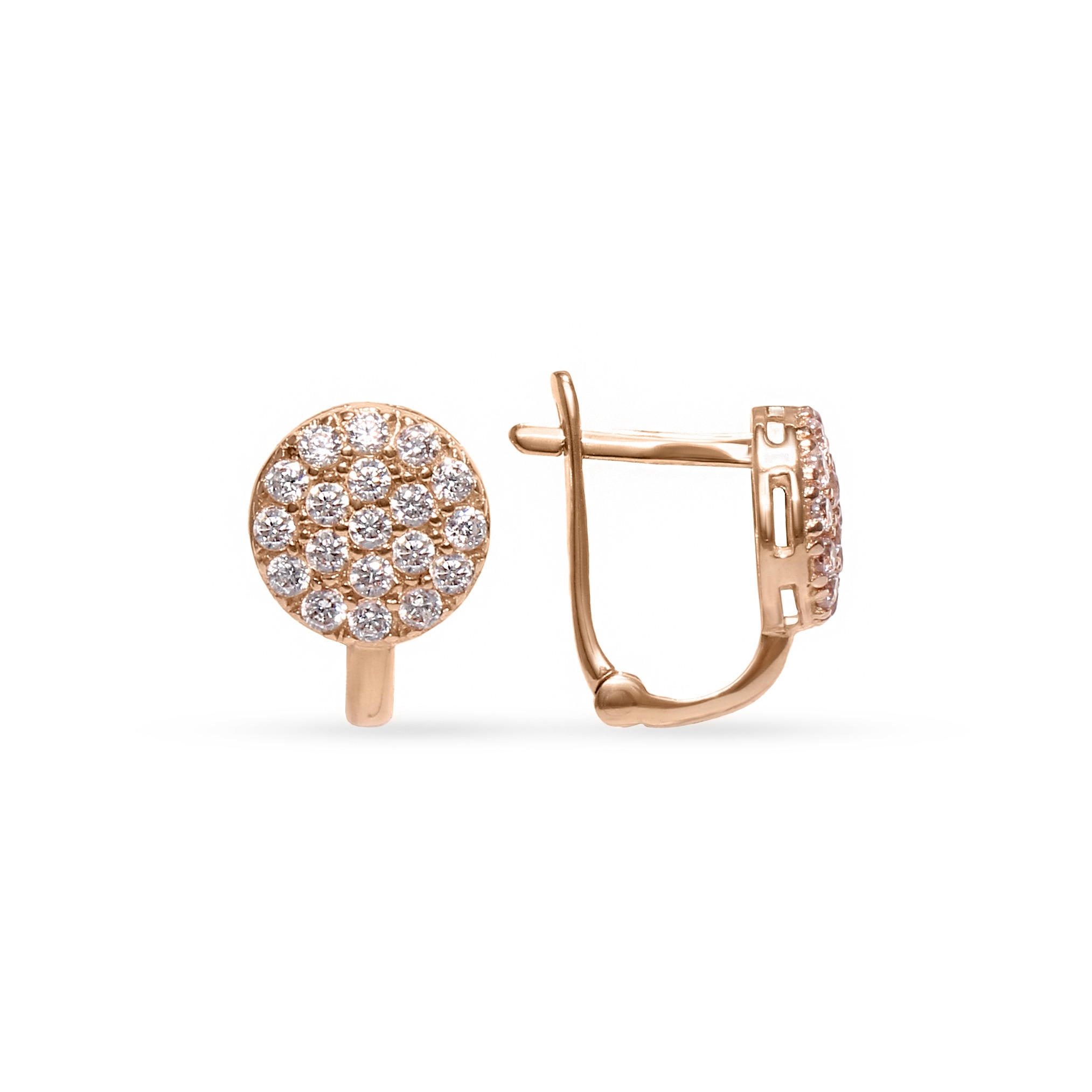 Gold earrings with cubic zirconia