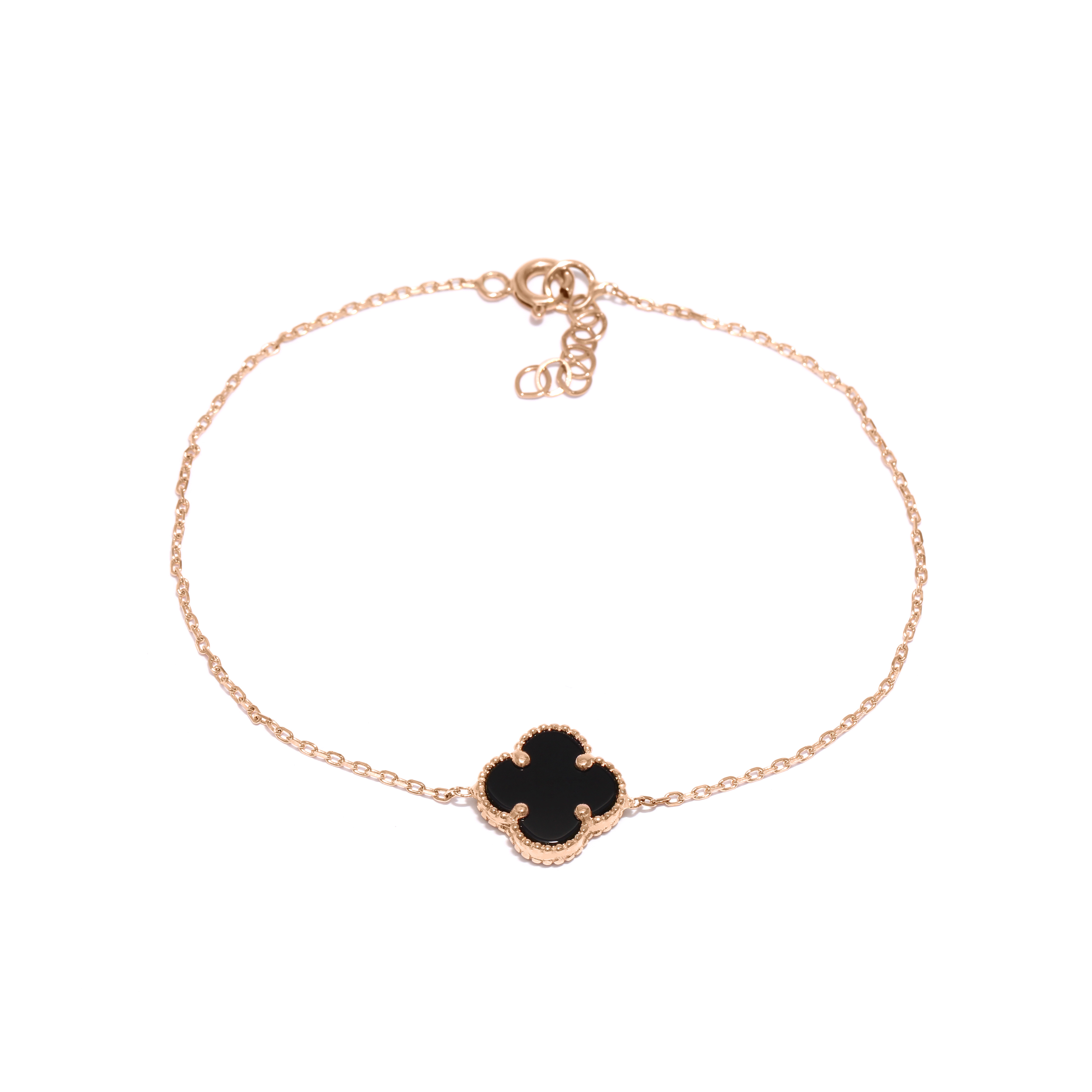 Gold four-leaf clover gold bracelet