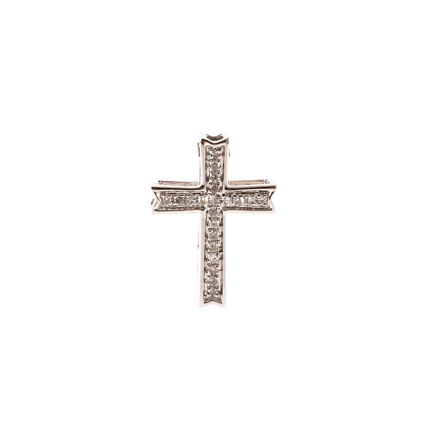 White gold cross with diamonds