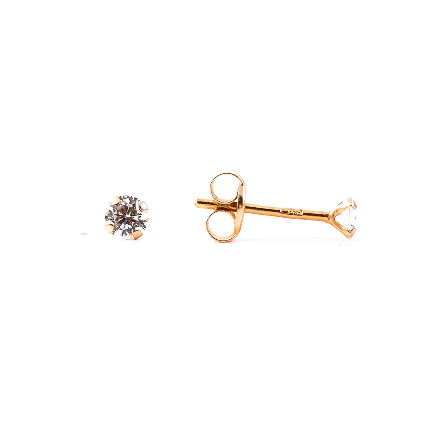 Gold earrings with cubic zirconia