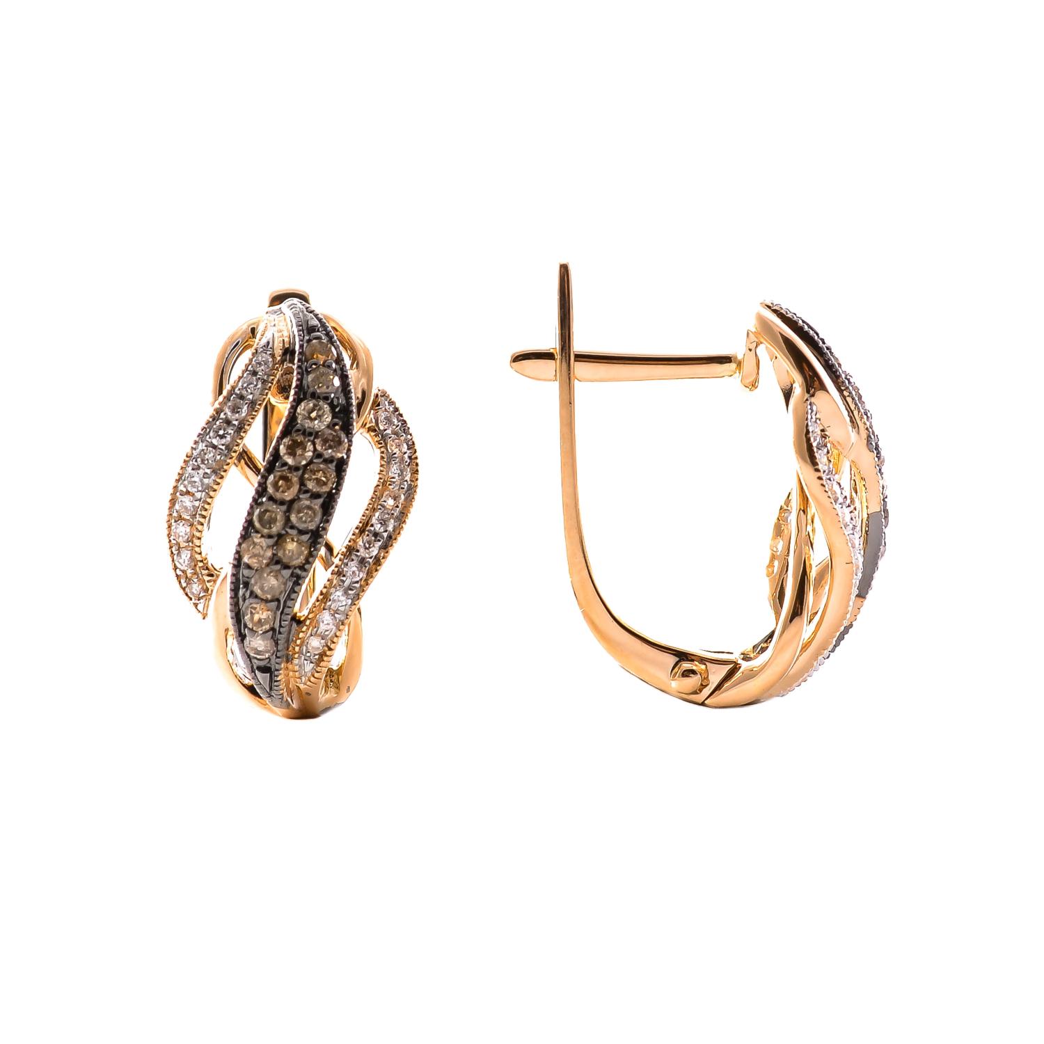 Золотые серьги с бриллиантами