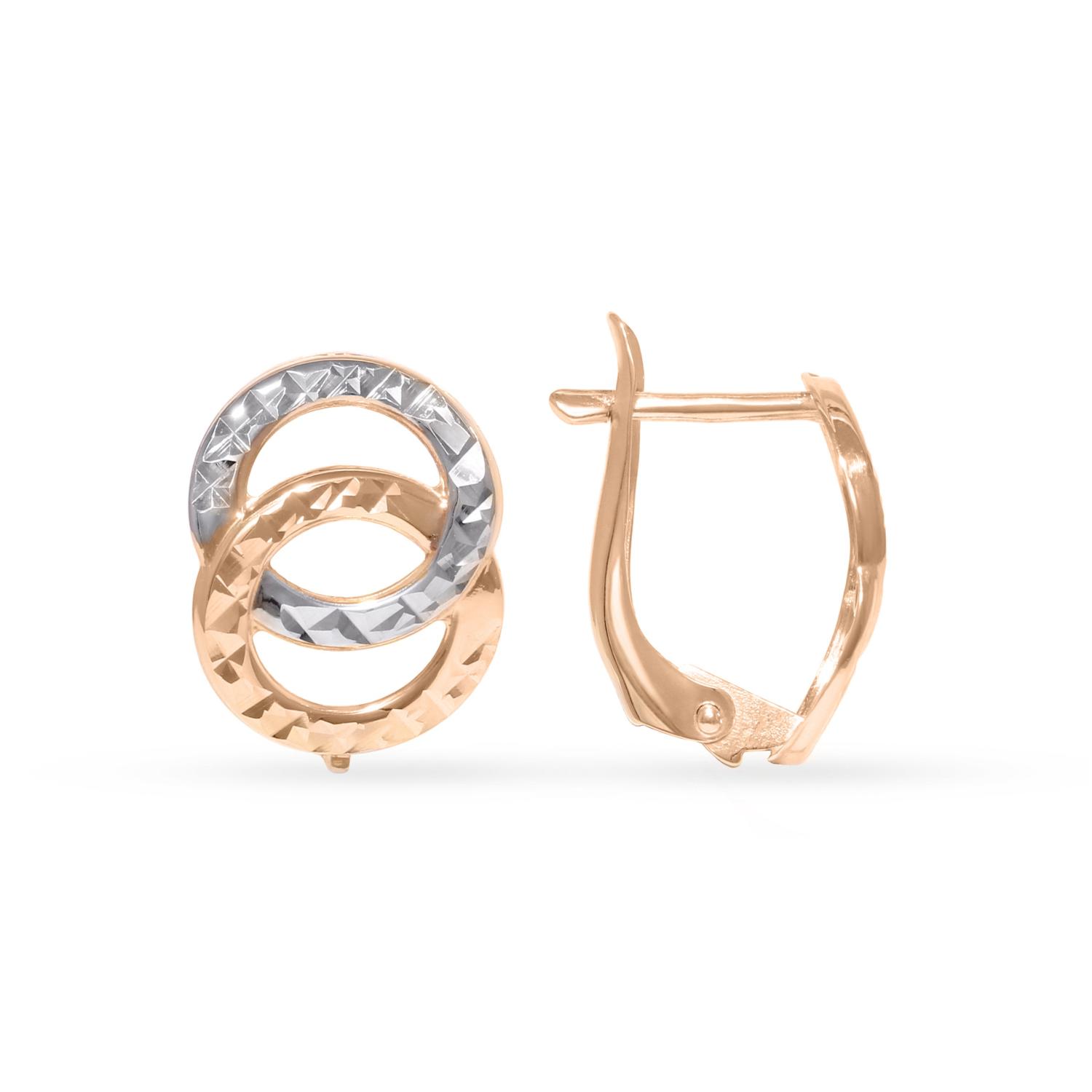 Gold earrings with a diamond cut