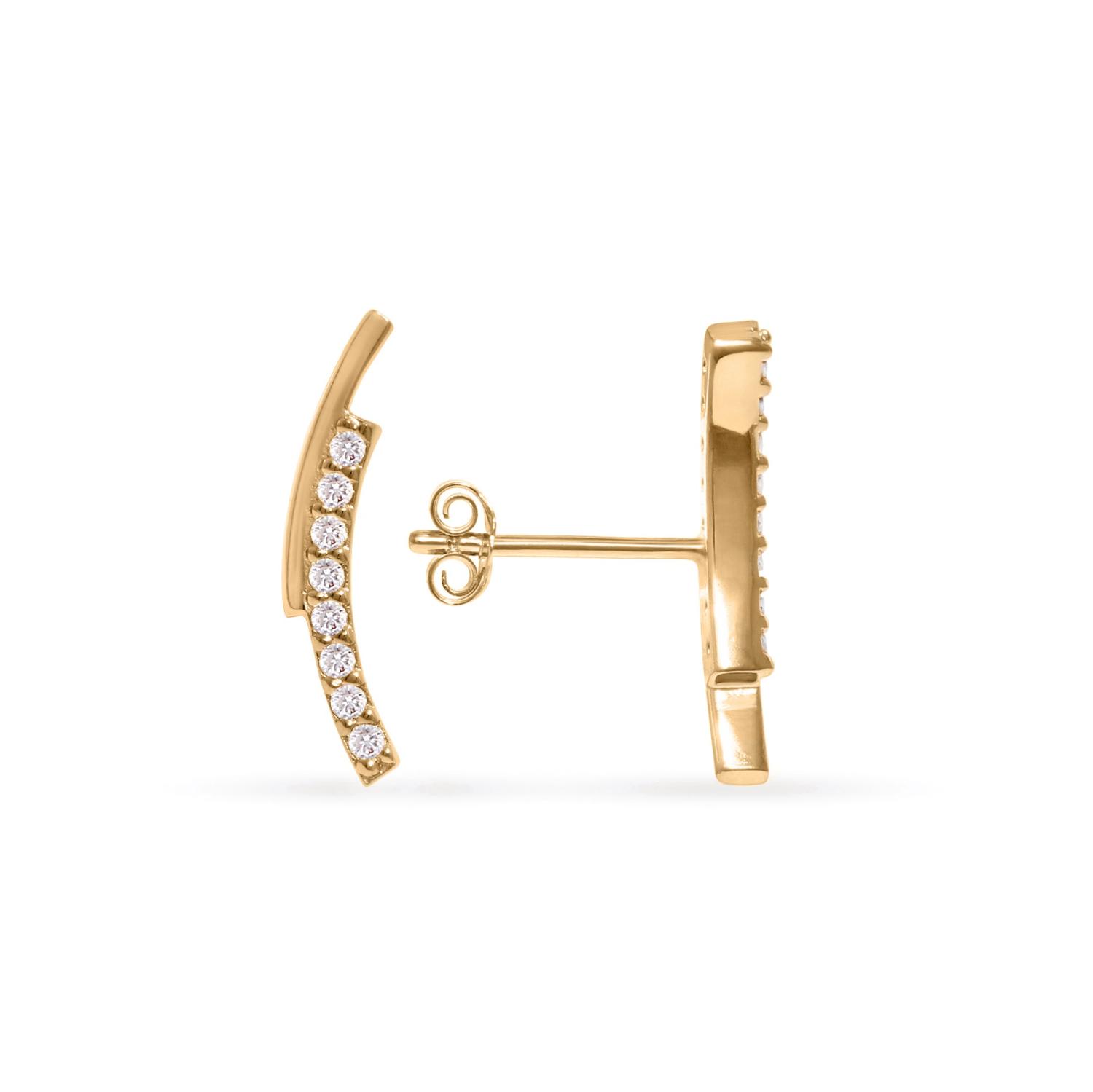 Gold plated stud earrings with cubic zirconia