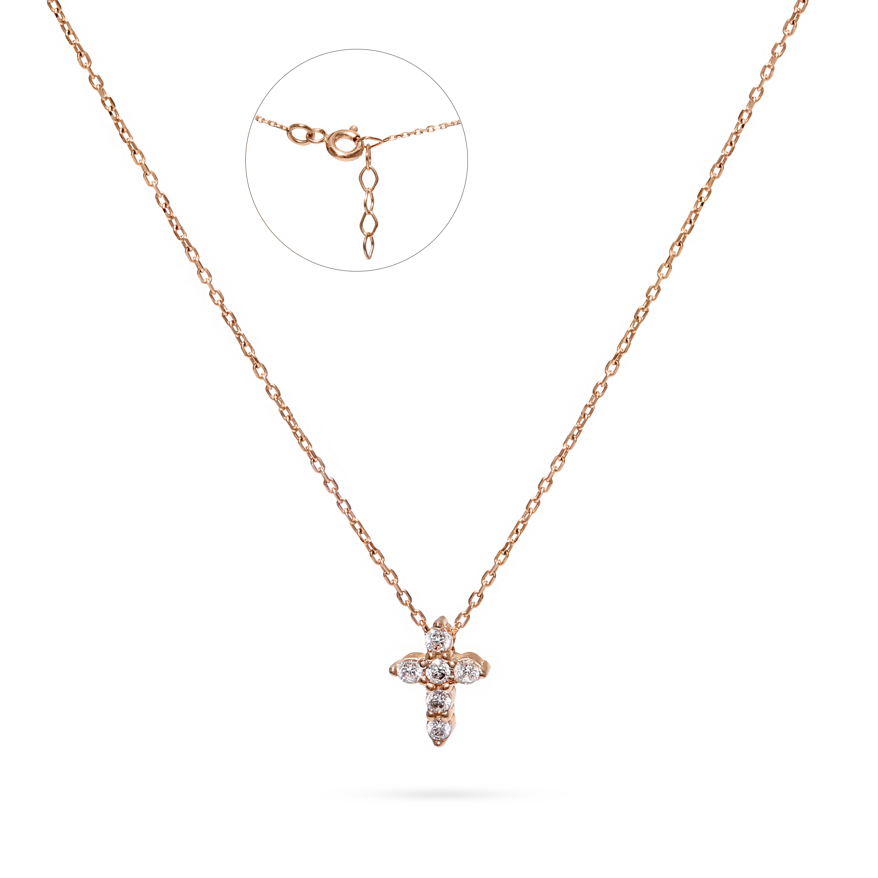 Gold necklace with a cross-shaped pendant