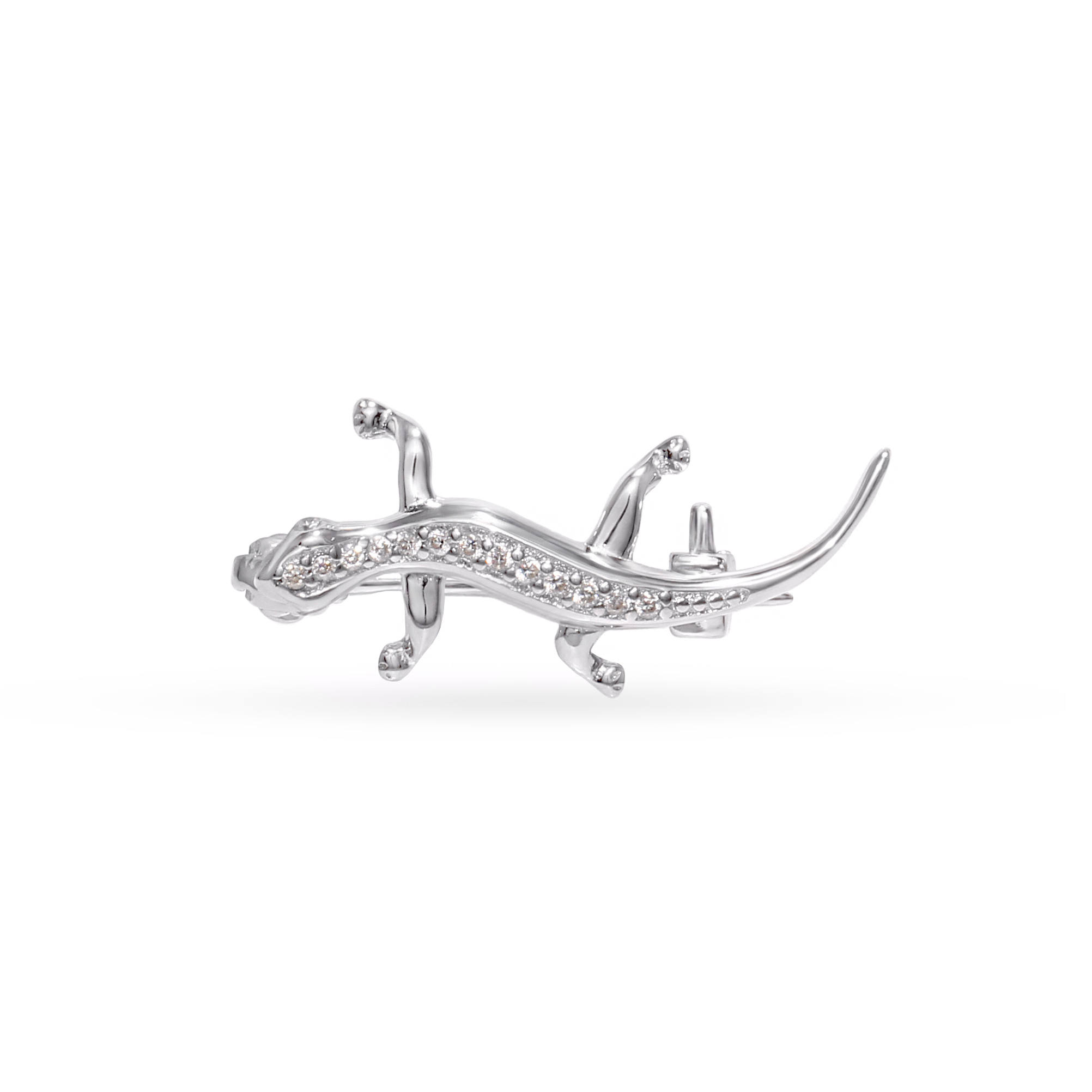 Silver lizard brooch