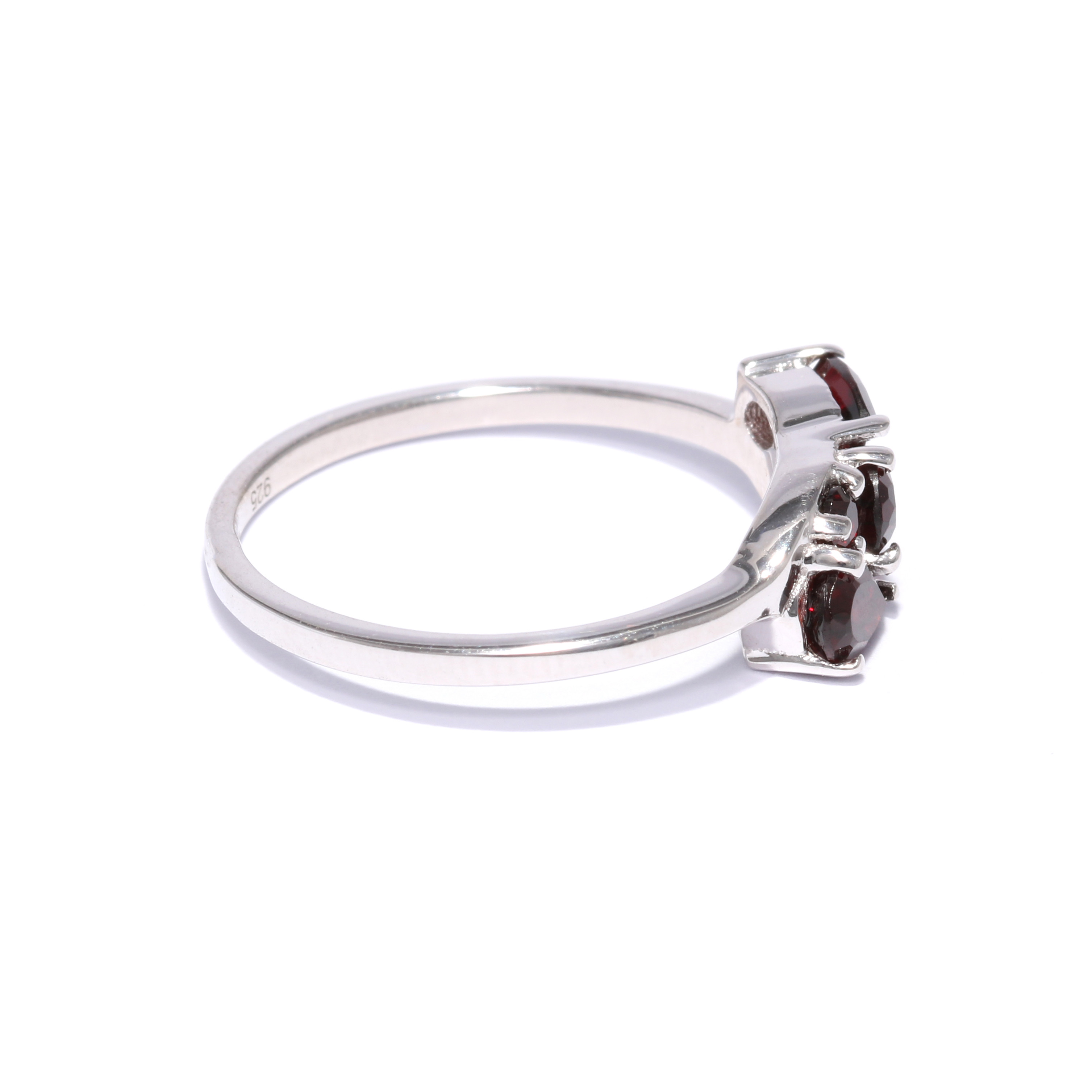 Silver ring with garnet