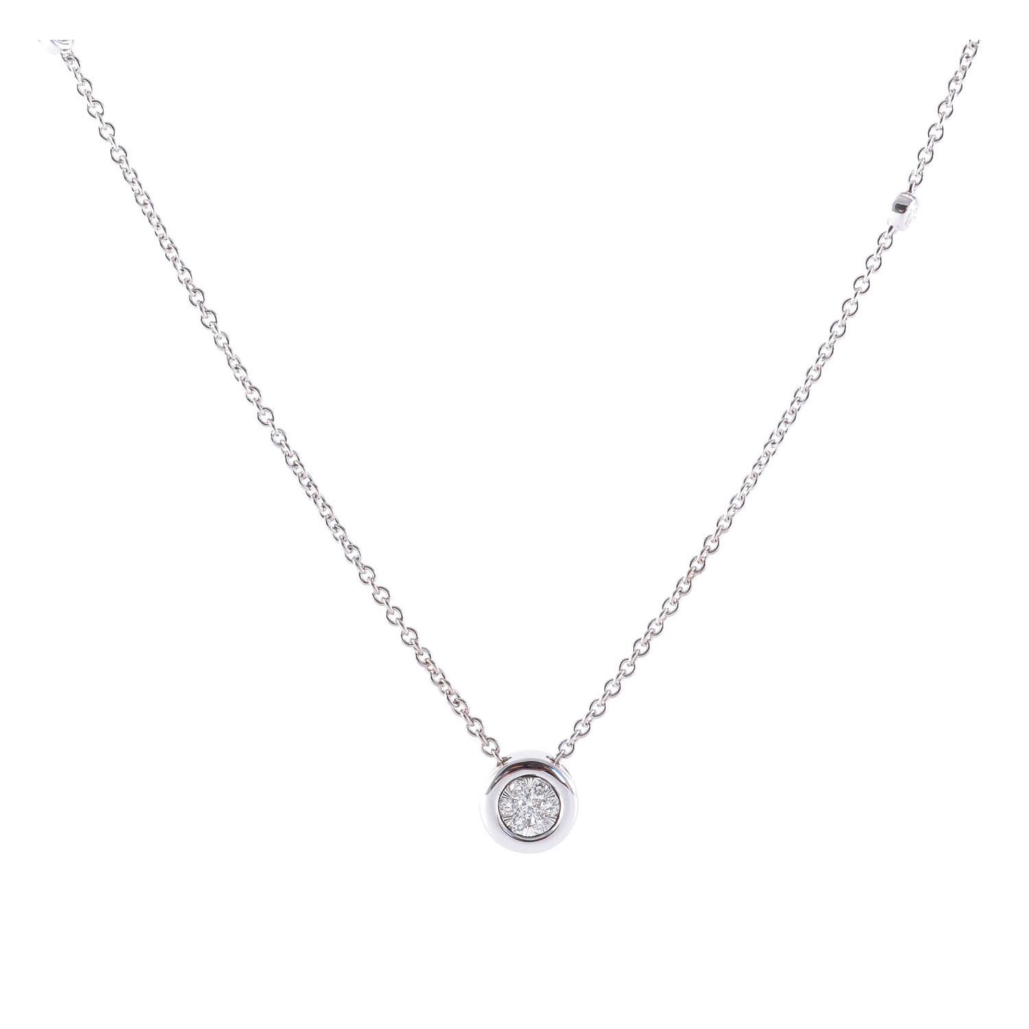 Украшение на шею в белом золоте с бриллиантом