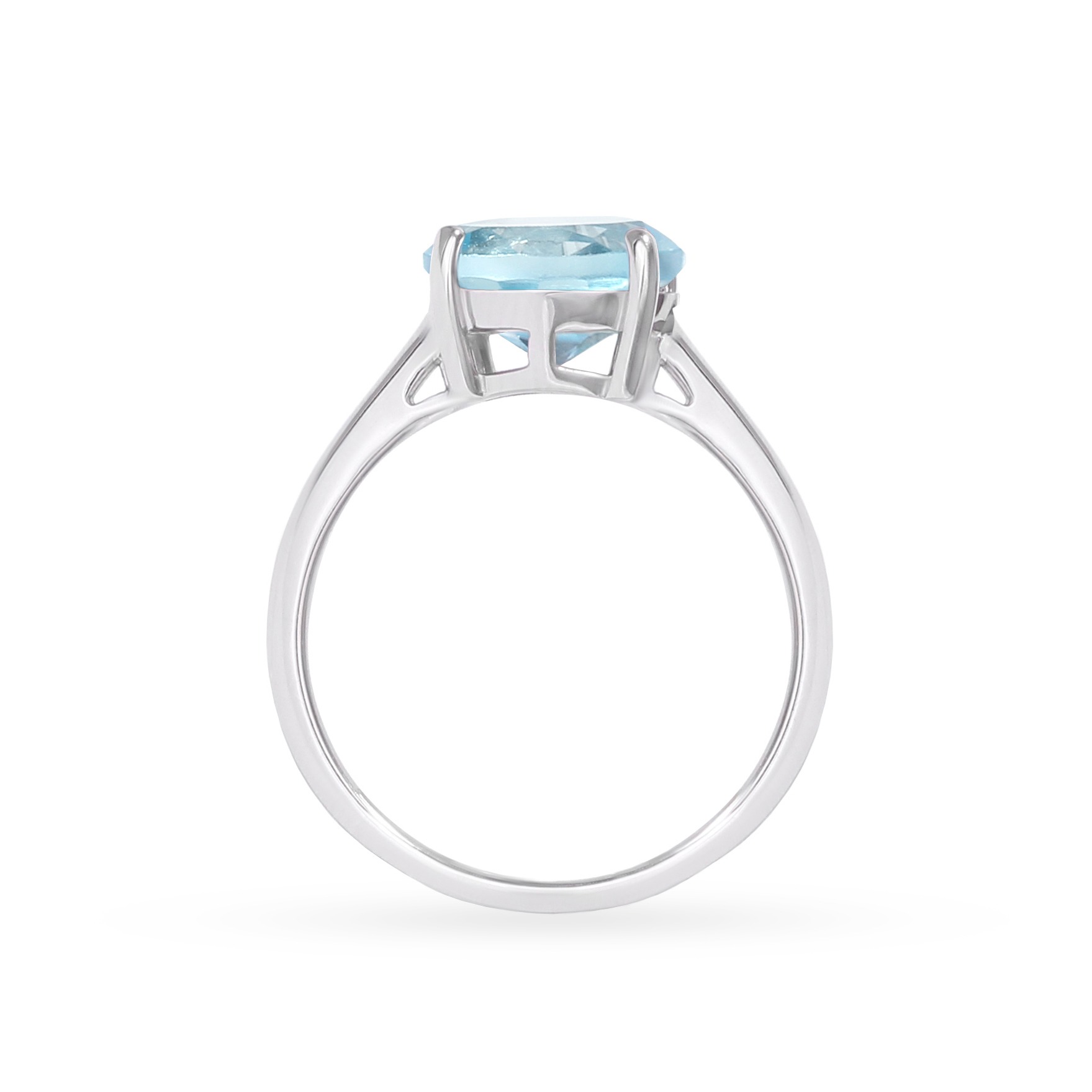 Silver ring with sky blue topaz