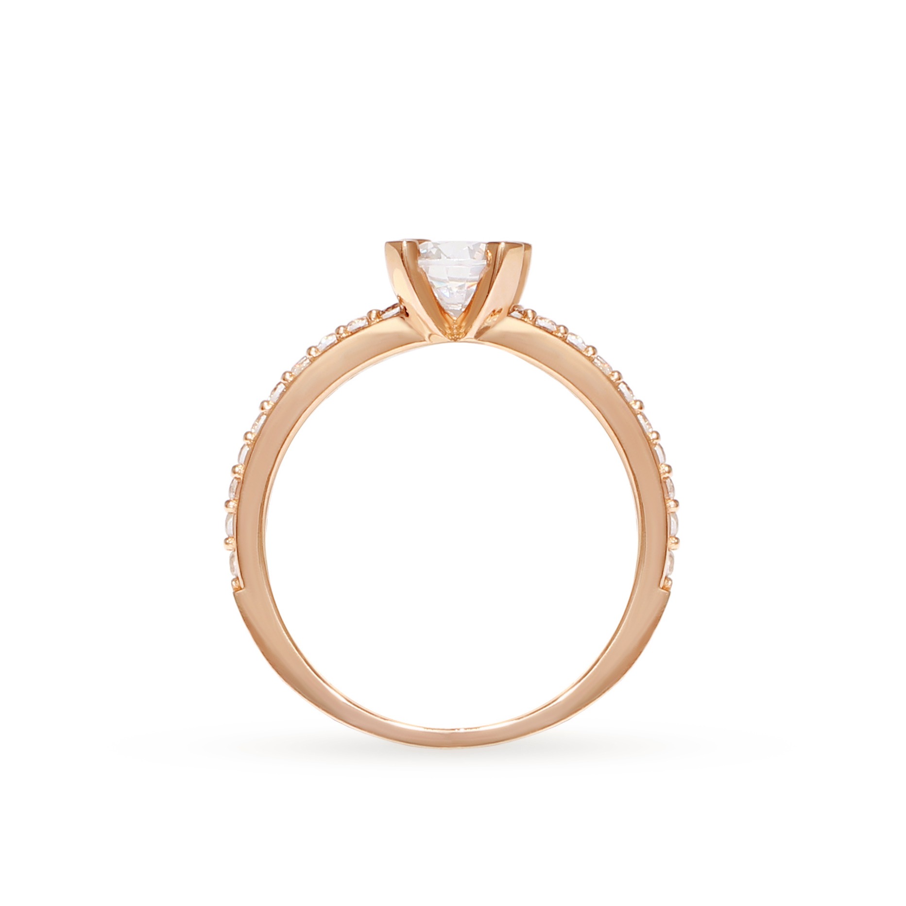 Gold ring with cubic zirconia