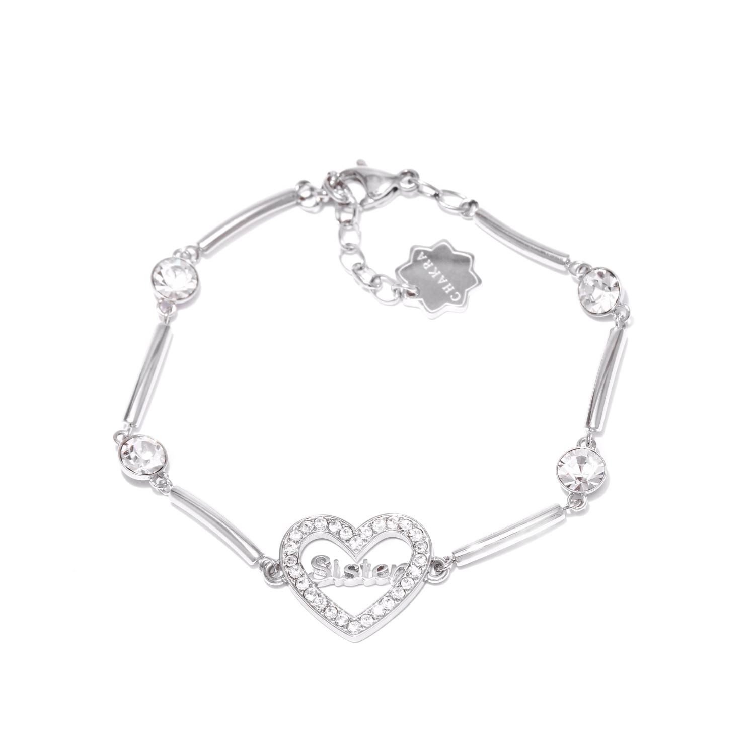 Stainless steel bracelet with crystals "Sister"