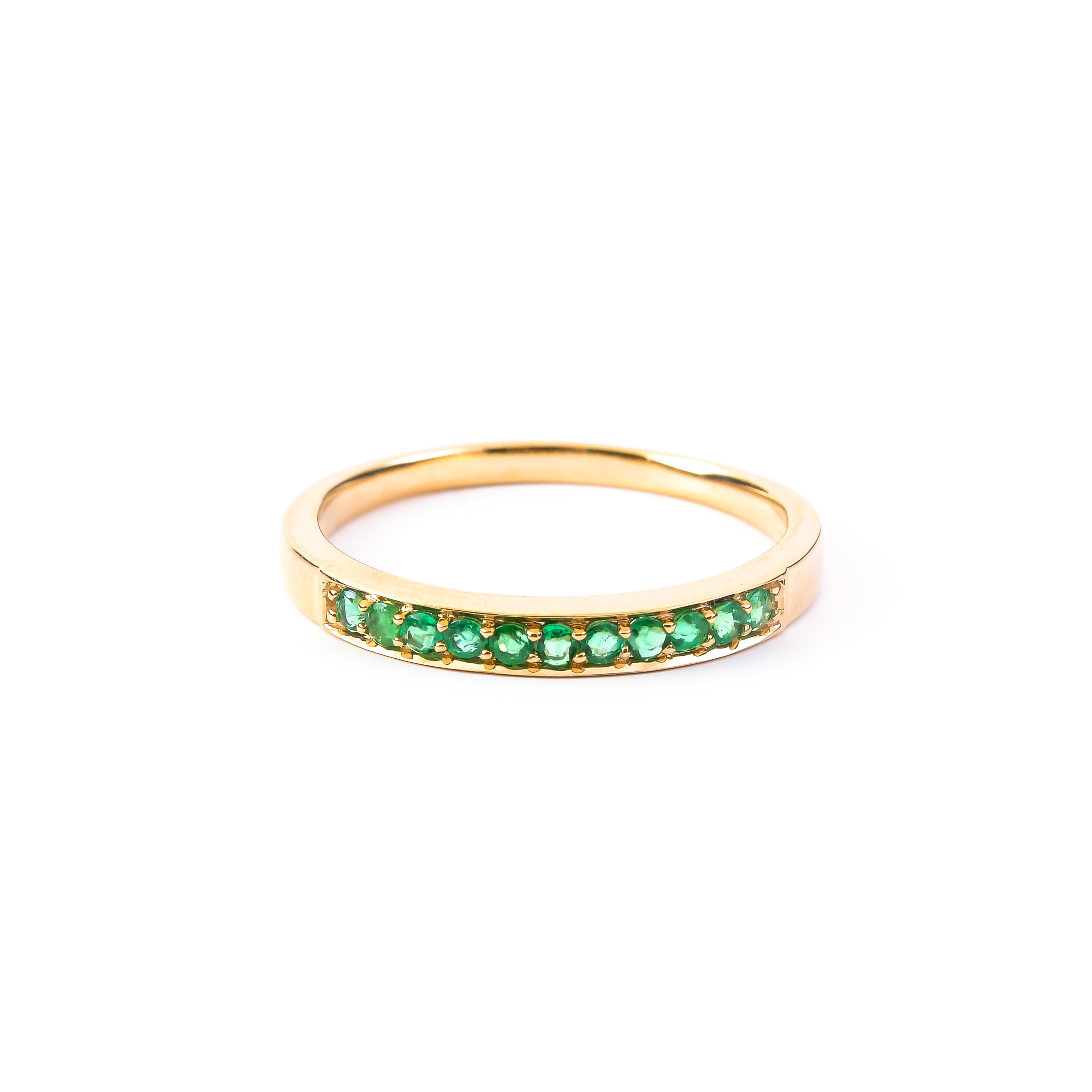 Yellow gold emerald ring