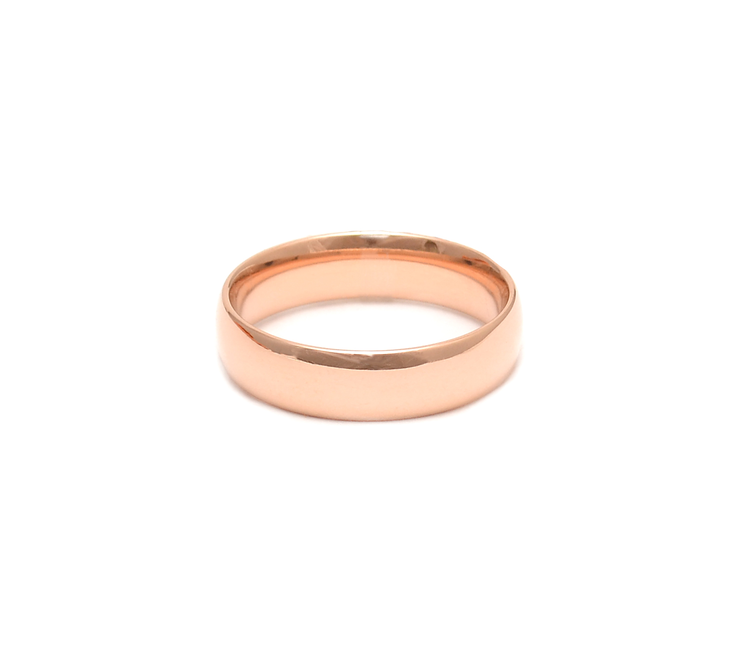 Red gold wedding ring "Comfort fit"