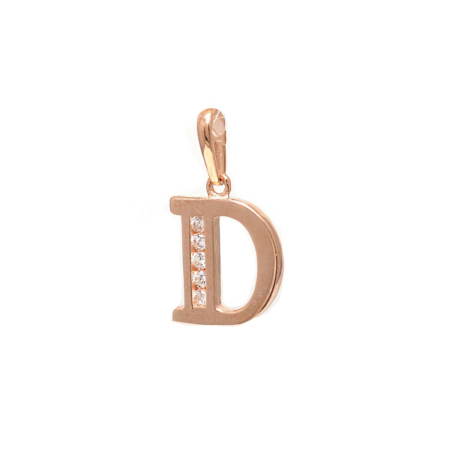 Gold pendant letter "D"