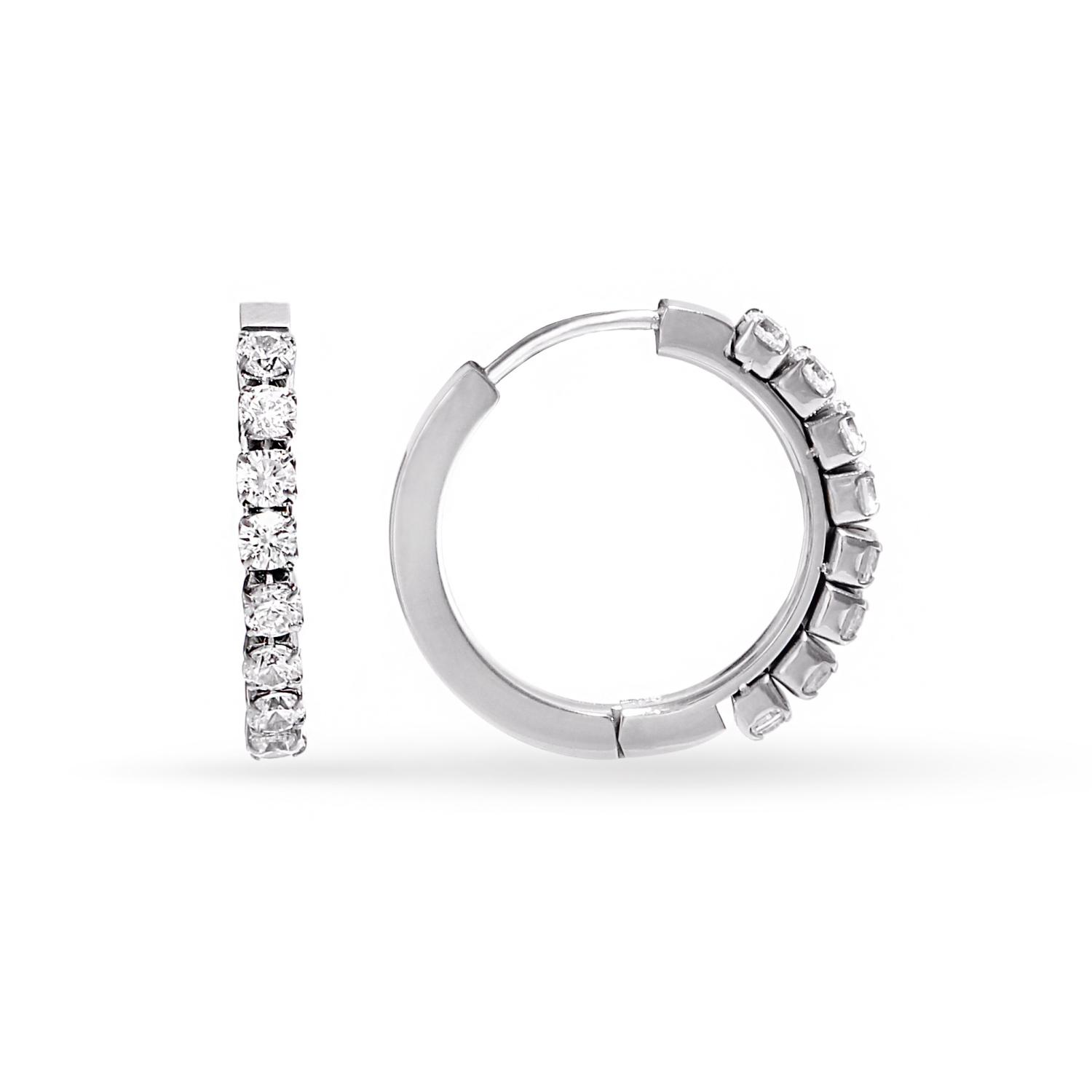 Stainless steel earrings with cubic zirconia