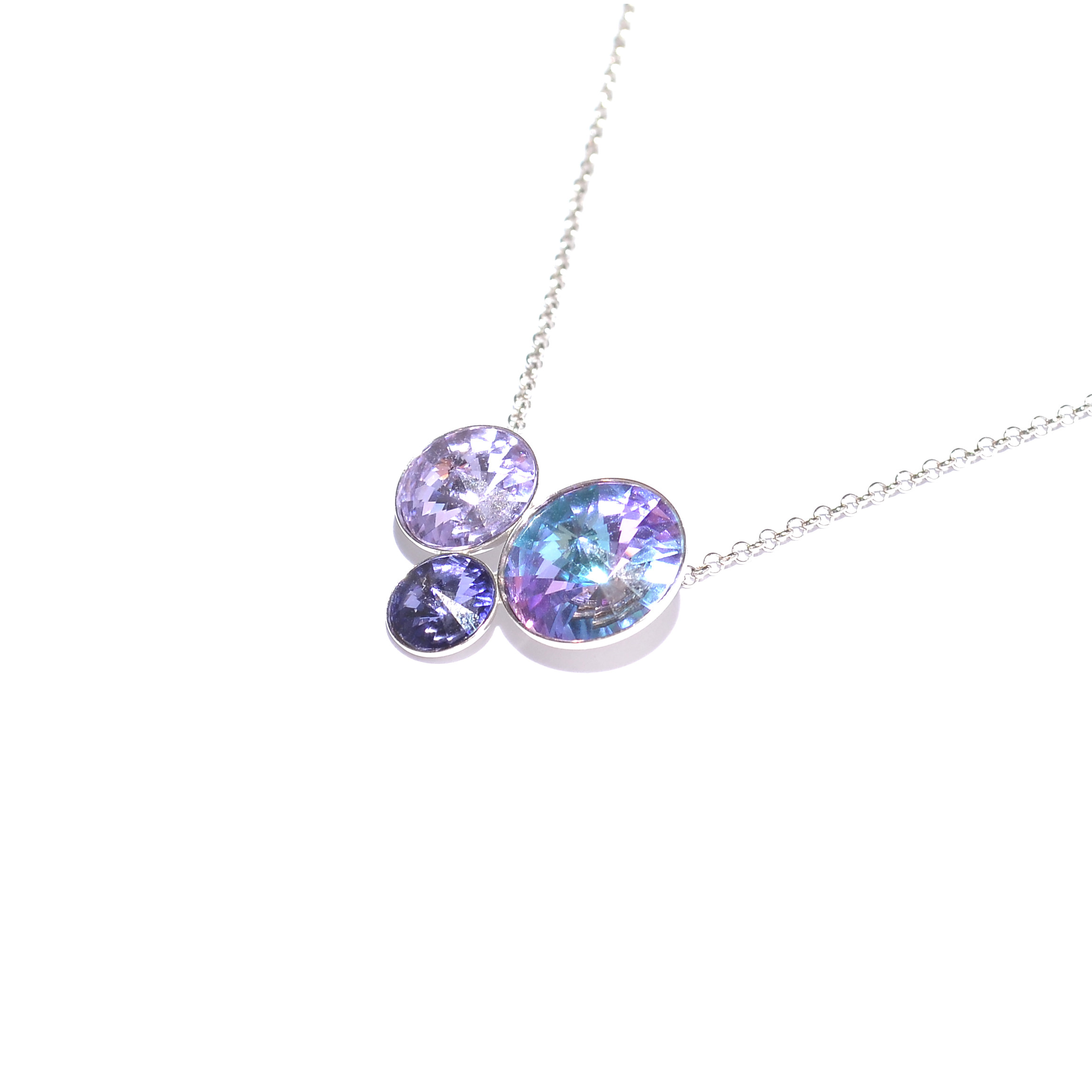 Silver necklace with Swarovski crystals