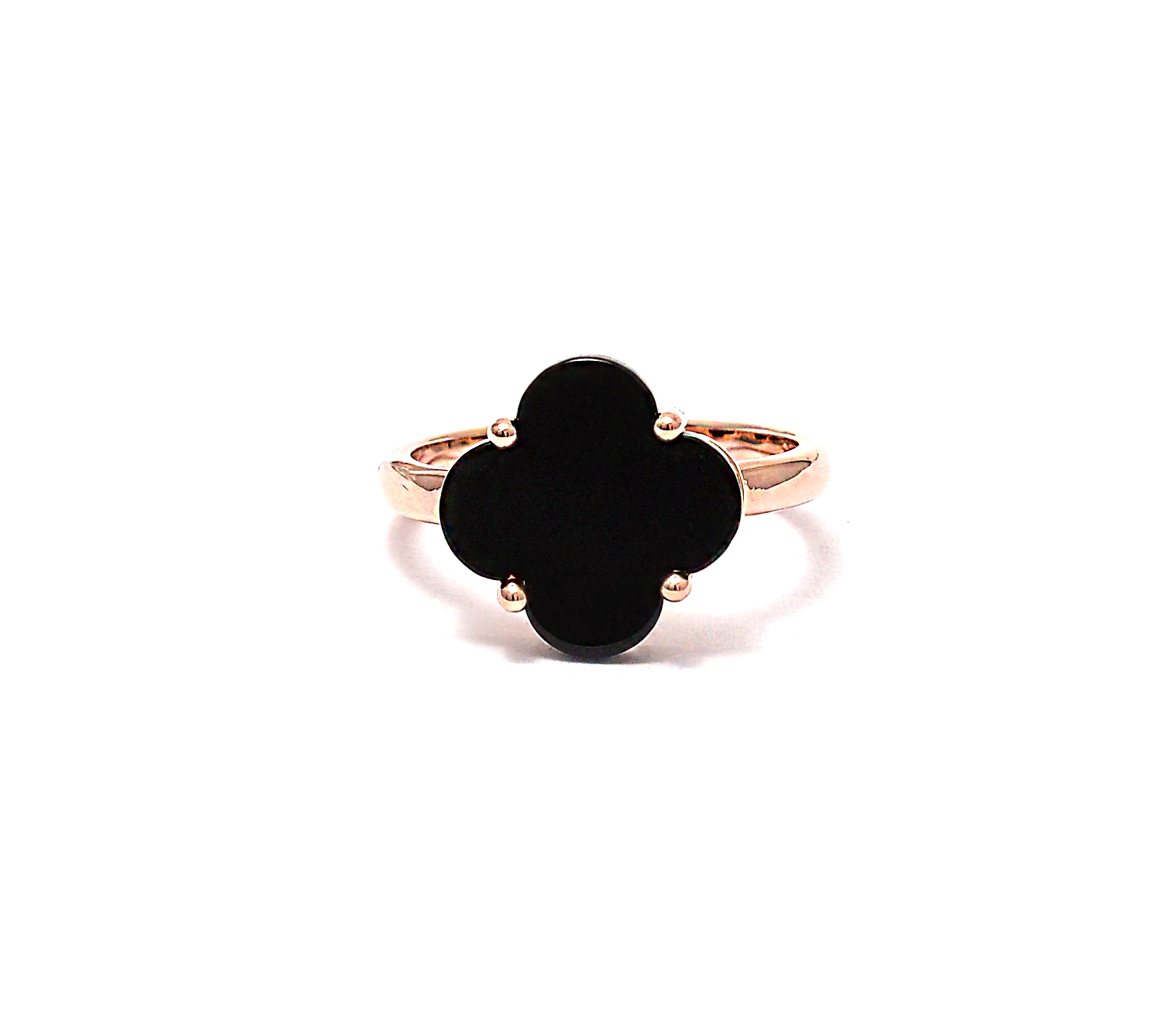 Gold plated four-leaf clover ring